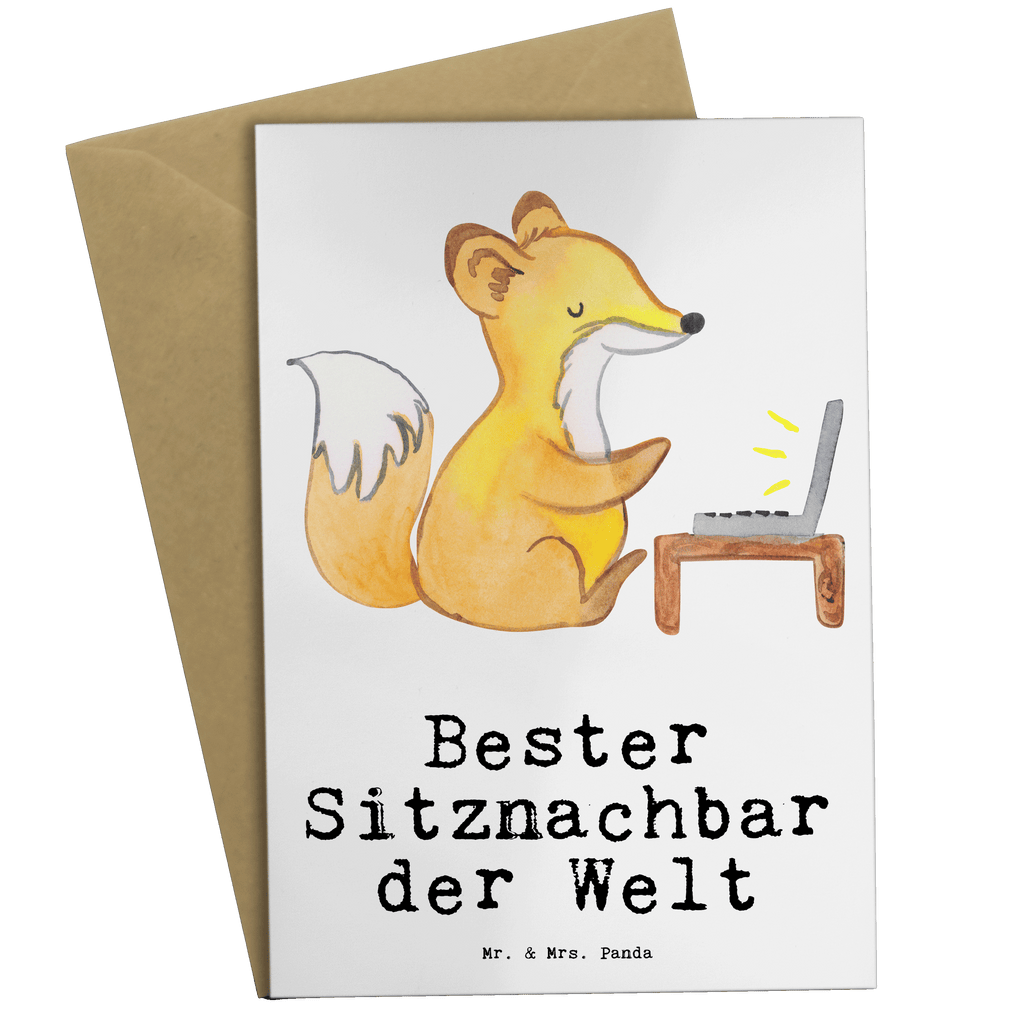 Grußkarte Fuchs Bester Sitznachbar der Welt Grußkarte, Klappkarte, Einladungskarte, Glückwunschkarte, Hochzeitskarte, Geburtstagskarte, Karte, Ansichtskarten, für, Dankeschön, Geschenk, Schenken, Geburtstag, Geburtstagsgeschenk, Geschenkidee, Danke, Bedanken, Mitbringsel, Freude machen, Geschenktipp, Sitznachbar, Stuhlnachbar, Nachbar, Uni, Universität, Seminar, Kommilitone, Tischnachbar, Schule, Mitschüler, Mitstudent, Hochschule