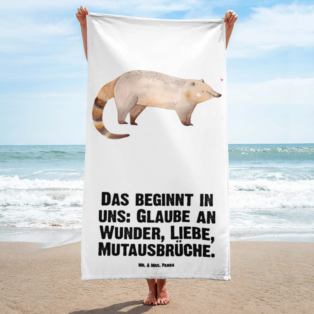 XL Badehandtuch Nasenbär Handtuch, Badetuch, Duschtuch, Strandtuch, Saunatuch, Tiermotive, Gute Laune, lustige Sprüche, Tiere, Nasenbär, Nasenbären, Rüsselbär, Bär