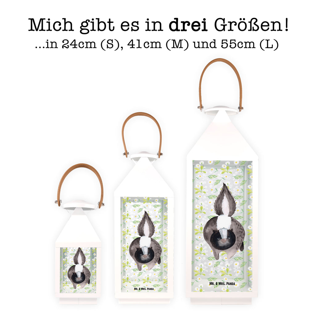 Deko Laterne Stinktier Angriff Gartenlampe, Gartenleuchte, Gartendekoration, Gartenlicht, Laterne kleine Laternen, XXL Laternen, Laterne groß, Stinktier, Skunk, Wildtier, Raubtier, Stinker, Stinki, wütend, Drohung