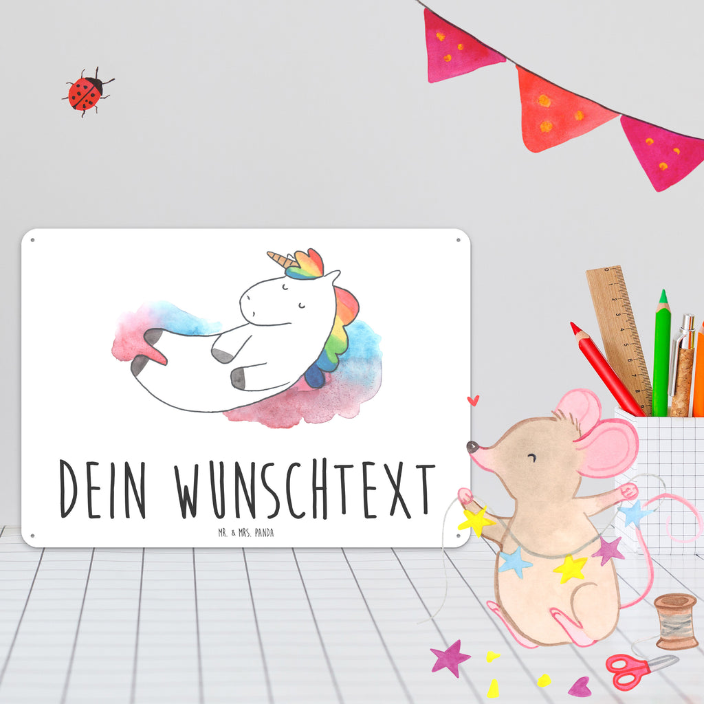 Personalisiertes Blechschild Einhorn Wolke 7 Blechschild, Metallschild, Geschenk Schild, Schild, Magnet-Metall-Schild, Deko Schild, Wandschild, Wand-Dekoration, Türschild, Einhorn, Einhörner, Einhorn Deko, Pegasus, Unicorn, verliebt, Menschen, witzig, lustig, Geschenk, Glaube, Realität, Lächeln