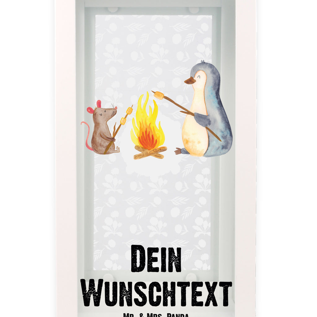 Personalisierte Deko Laterne Pinguin Lagerfeuer Gartenlampe, Gartenleuchte, Gartendekoration, Gartenlicht, Laterne  kleine Laternen, XXL Laternen, Laterne groß, Pinguin, Maus, Pinguine, Lagerfeuer, Leben, Arbeit, Job, Motivation, Büro, Büroalltag, Lebensspruch, Lebensmotivation, Neustart, Liebe, grillen, Feuer, Marshmallows