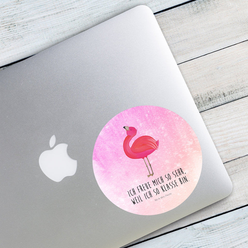 Rund Aufkleber Flamingo stolz Sticker, Aufkleber, Etikett, Flamingo, stolz, Freude, Selbstliebe, Selbstakzeptanz, Freundin, beste Freundin, Tochter, Mama, Schwester