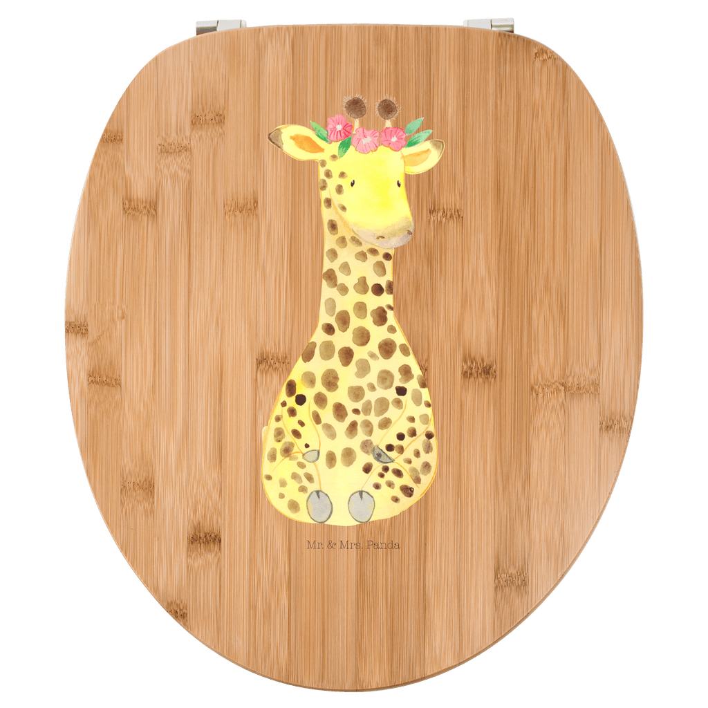 Motiv WC Sitz Giraffe Blumenkranz Klobrille, Klodeckel, Toilettendeckel, WC-Sitz, Toilette, Afrika, Wildtiere, Giraffe, Blumenkranz, Abenteurer, Selbstliebe, Freundin