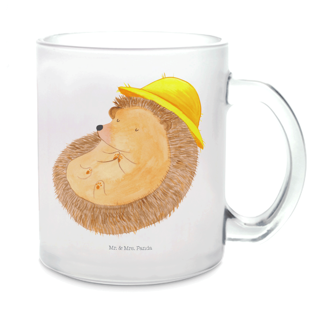 Teetasse Igel betet Teetasse, Teeglas, Teebecher, Tasse mit Henkel, Tasse, Glas Teetasse, Teetasse aus Glas, Tiermotive, Gute Laune, lustige Sprüche, Tiere, Igel, Igel mit Hut, Sonnenhut, Gott, Amen, beten, Leben, Dankbarkeit, Dankbar sein, dankbar, genießen