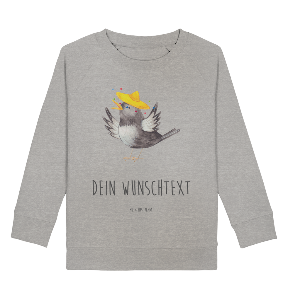 Personalisierter Kinder Pullover Rabe mit Sombrero Personalisierter Kinder Pullover, Personalisiertes Kinder Sweatshirt, Jungen, Mädchen, Tiermotive, Gute Laune, lustige Sprüche, Tiere, Rabe, Vogel, Vögel, Spruch positiv, fröhlich sein, glücklich sein, Glück Spruch, froh, Elster, Motivation