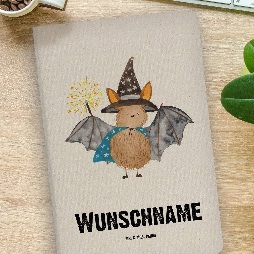 DIN A4 Personalisiertes Notizbuch Fledermaus Zauberer Personalisiertes Notizbuch, Notizbuch mit Namen, Notizbuch bedrucken, Personalisierung, Namensbuch, Namen, Tiermotive, Gute Laune, lustige Sprüche, Tiere, Fledermaus, Fledermäuse, Zauberer, Magier, Frauen, reinsteigern