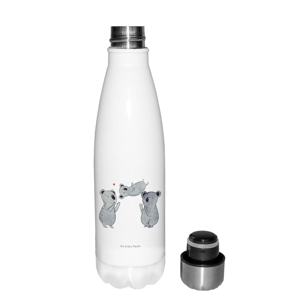 Thermosflasche Koala Feiern Sich Isolierflasche, Thermoflasche, Trinkflasche, Thermos, Edelstahl, Geburtstag, Geburtstagsgeschenk, Geschenk, Koala, Familie, Kind, Eltern, Herz, Liebe