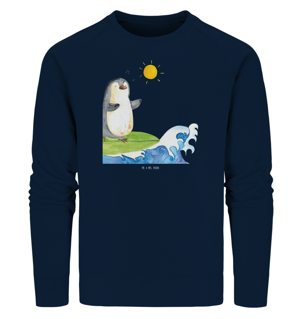 Organic Pullover Pinguin Surfer Pullover, Pullover Männer, Pullover Frauen, Sweatshirt, Sweatshirt Männer, Sweatshirt Frauen, Unisex, Pinguin, Pinguine, surfen, Surfer, Hawaii, Urlaub, Wellen, Wellen reiten, Portugal