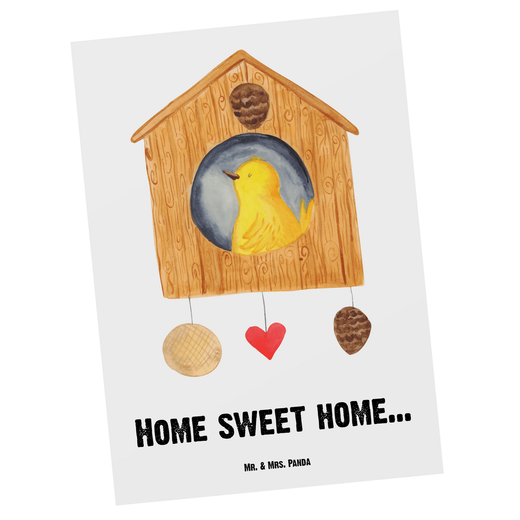 Personalisierte Postkarte Vogelhaus sweet Home Postkarte mit Namen, Postkarte bedrucken, Postkarte mit Wunschtext, Postkarte personalisierbar, Geschenkkarte mit Namen, Grußkarte mit Namen, Karte mit Namen, Einladung mit Namen, Ansichtskarte mit Namen, Geschenkkarte mit Wunschtext, Grußkarte mit Wunschtext, Karte mit Wunschtext, Einladung mit Wunschtext, Ansichtskarte mit Wunschtext, Tiermotive, Gute Laune, lustige Sprüche, Tiere, Vogelhaus, Vogel, Home sweet Home, Einzug, Umzug, Geschenk, Einzugsgeschenk, Hausbau, Haus