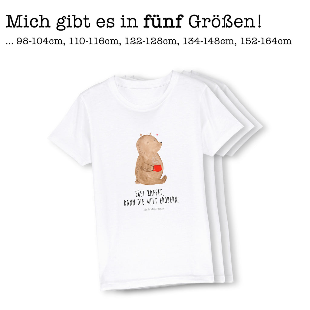 Organic Kinder T-Shirt Bär Kaffee Kinder T-Shirt, Kinder T-Shirt Mädchen, Kinder T-Shirt Jungen, Bär, Teddy, Teddybär, Kaffee, Coffee, Bären, guten Morgen, Morgenroutine, Welt erobern, Welt retten, Motivation