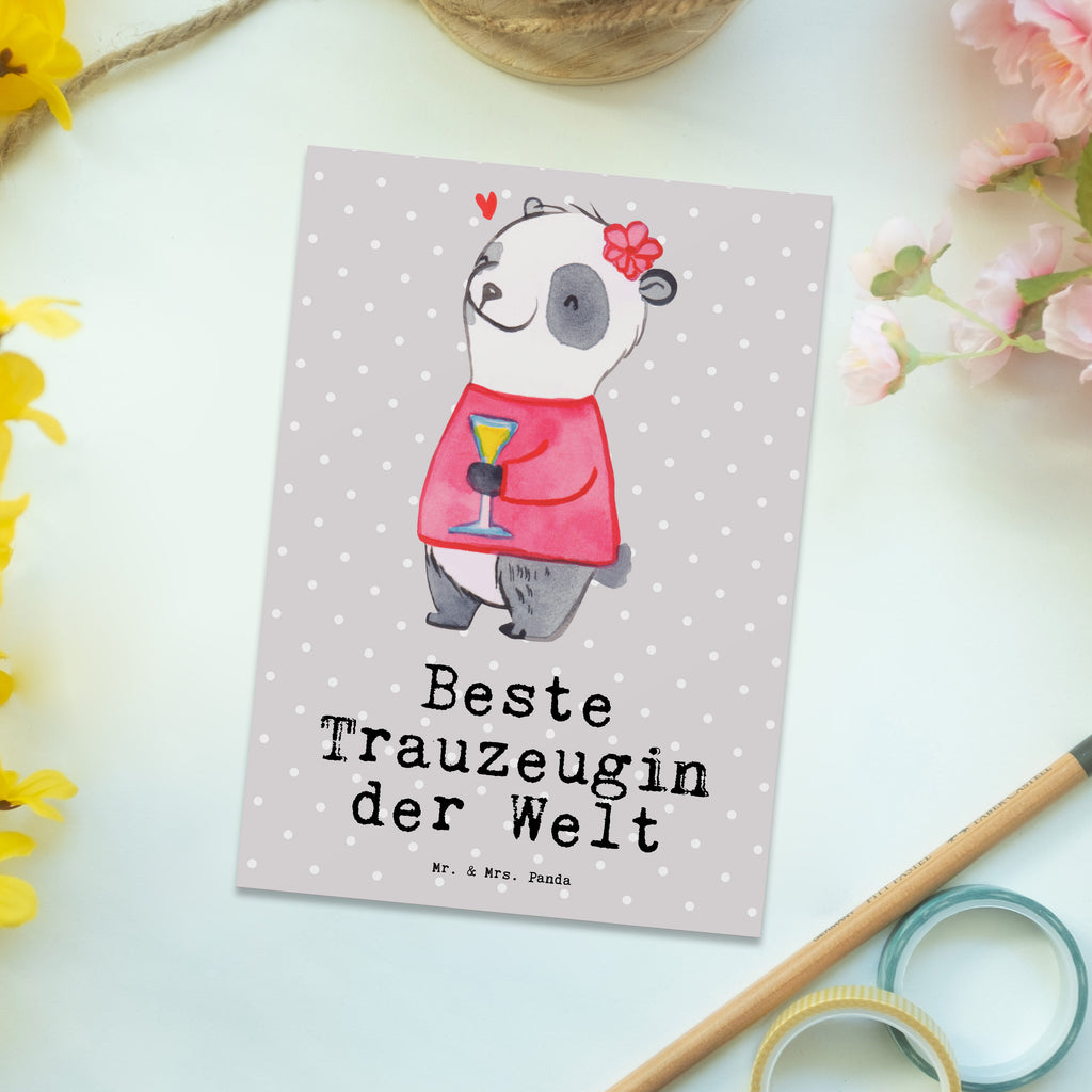 Postkarte Panda Beste Trauzeugin der Welt Postkarte, Karte, Geschenkkarte, Grußkarte, Einladung, Ansichtskarte, Geburtstagskarte, Einladungskarte, Dankeskarte, Ansichtskarten, Einladung Geburtstag, Einladungskarten Geburtstag, für, Dankeschön, Geschenk, Schenken, Geburtstag, Geburtstagsgeschenk, Geschenkidee, Danke, Bedanken, Mitbringsel, Freude machen, Geschenktipp, Trauzeugin, Trauhzeugin, Freundin, Hochzeit, Heirat, JGA, Trauung, Kirche, Standesamt, Braut