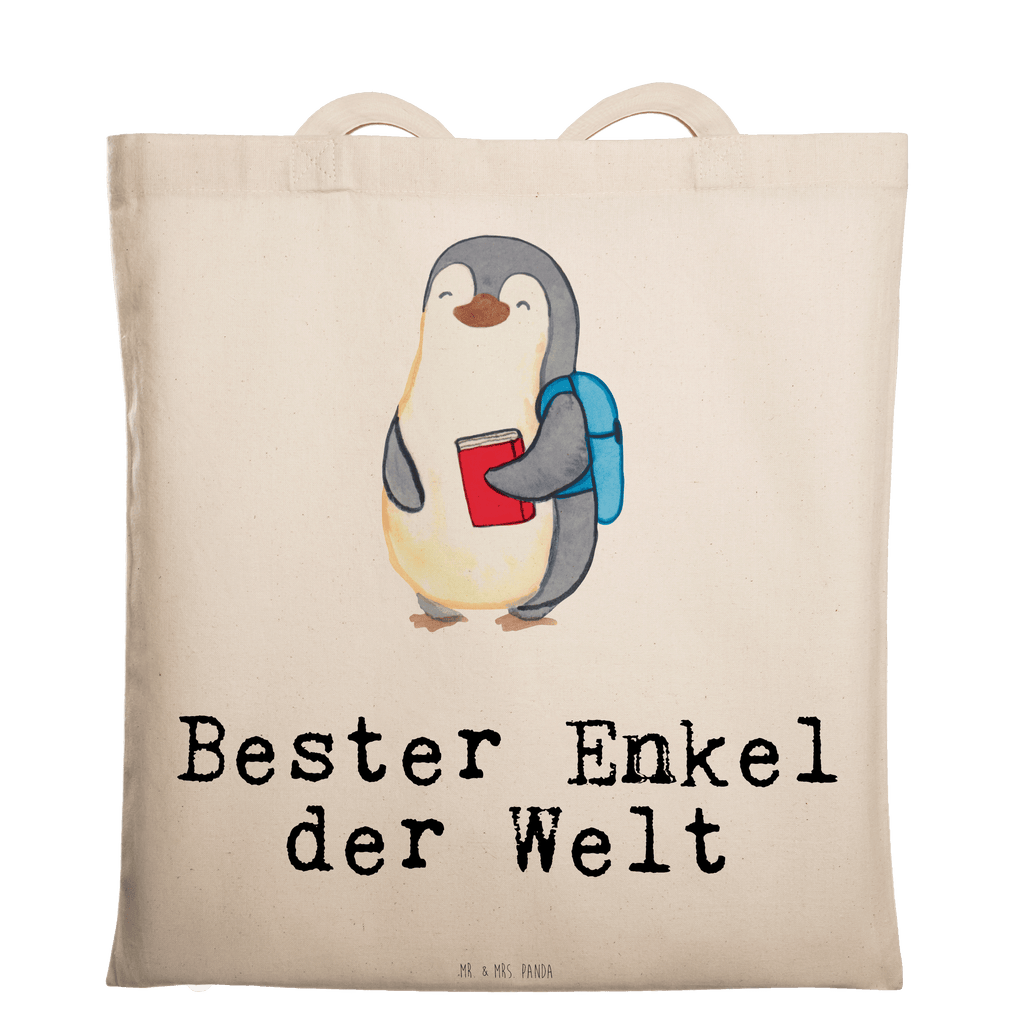 Tragetasche Pinguin Bester Enkel der Welt Beuteltasche, Beutel, Einkaufstasche, Jutebeutel, Stoffbeutel, Tasche, Shopper, Umhängetasche, Strandtasche, Schultertasche, Stofftasche, Tragetasche, Badetasche, Jutetasche, Einkaufstüte, Laptoptasche, für, Dankeschön, Geschenk, Schenken, Geburtstag, Geburtstagsgeschenk, Geschenkidee, Danke, Bedanken, Mitbringsel, Freude machen, Geschenktipp, Enkel, Enkelkind, Enkelsohn, Oma, Opa, Kind von Tochter, Kind von Sohn, Taufe, Großsohn