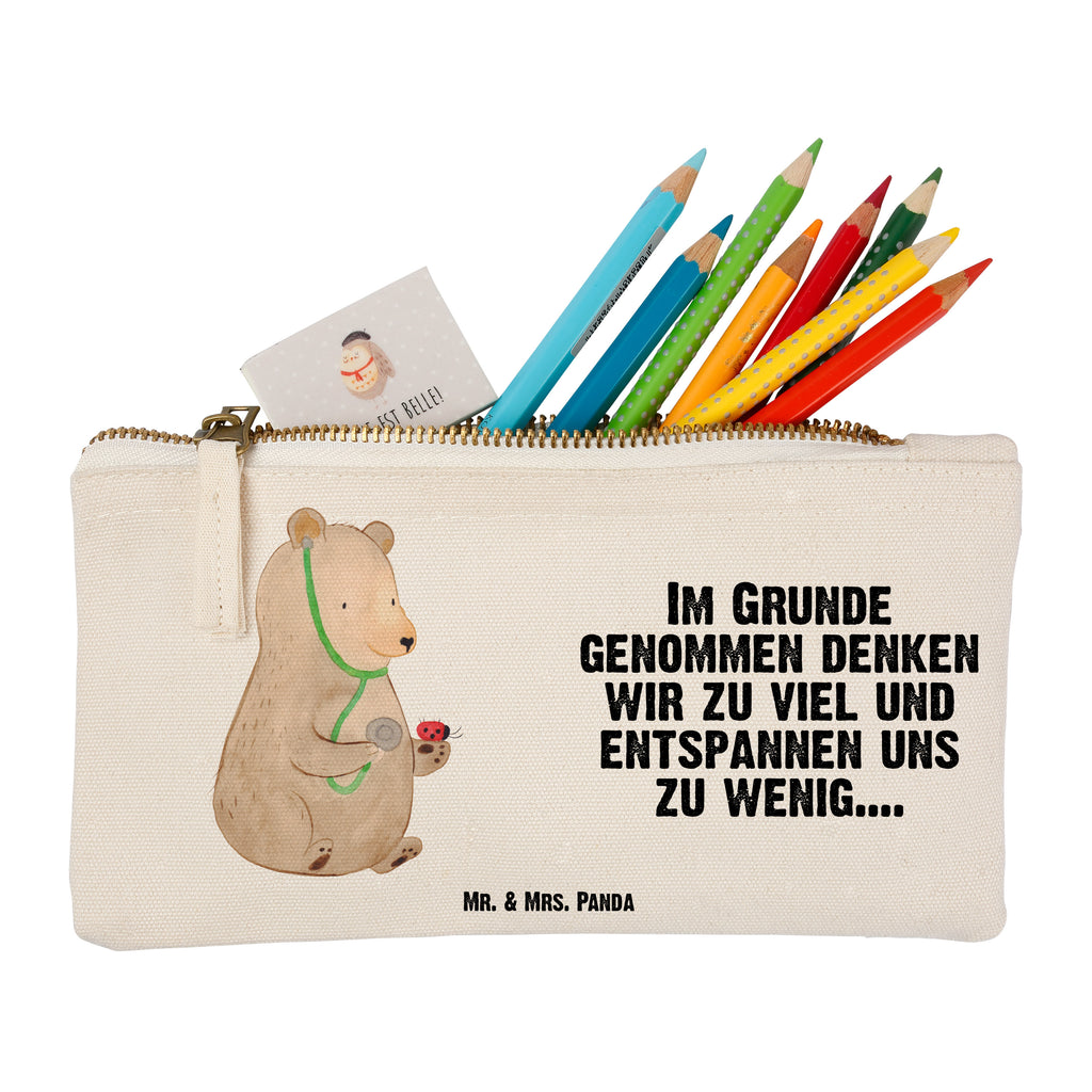 Schminktasche Bär Arzt Schminktasche, Kosmetiktasche, Kosmetikbeutel, Stiftemäppchen, Etui, Federmappe, Makeup, XXL, Schminketui, Kosmetiketui, Schlamperetui, Bär, Teddy, Teddybär, Arzt, Ärztin, Doktor, Professor, Doktorin, Professorin