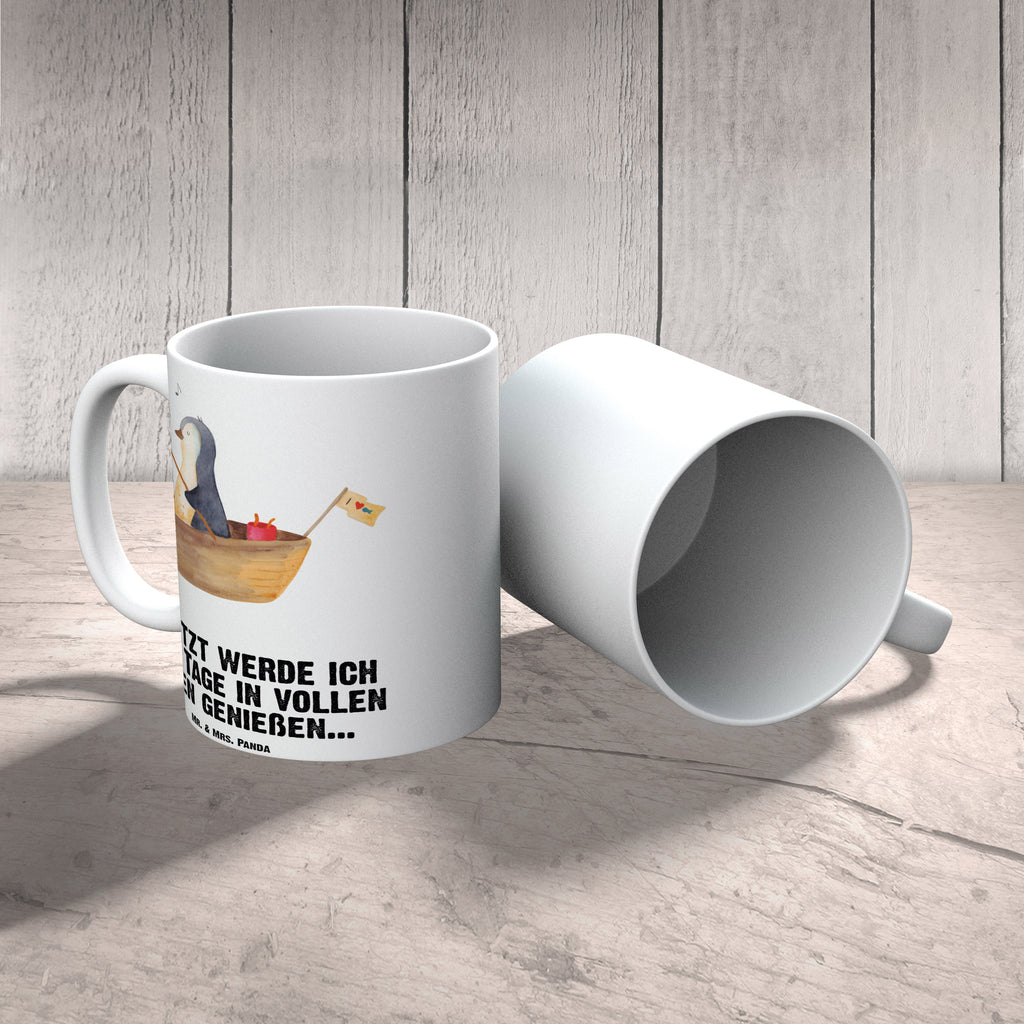 XL Tasse Pinguin Angelboot XL Tasse, Große Tasse, Grosse Kaffeetasse, XL Becher, XL Teetasse, spülmaschinenfest, Jumbo Tasse, Groß, Pinguin, Pinguine, Angeln, Boot, Angelboot, Lebenslust, Leben, genießen, Motivation, Neustart, Neuanfang, Trennung, Scheidung, Geschenkidee Liebeskummer