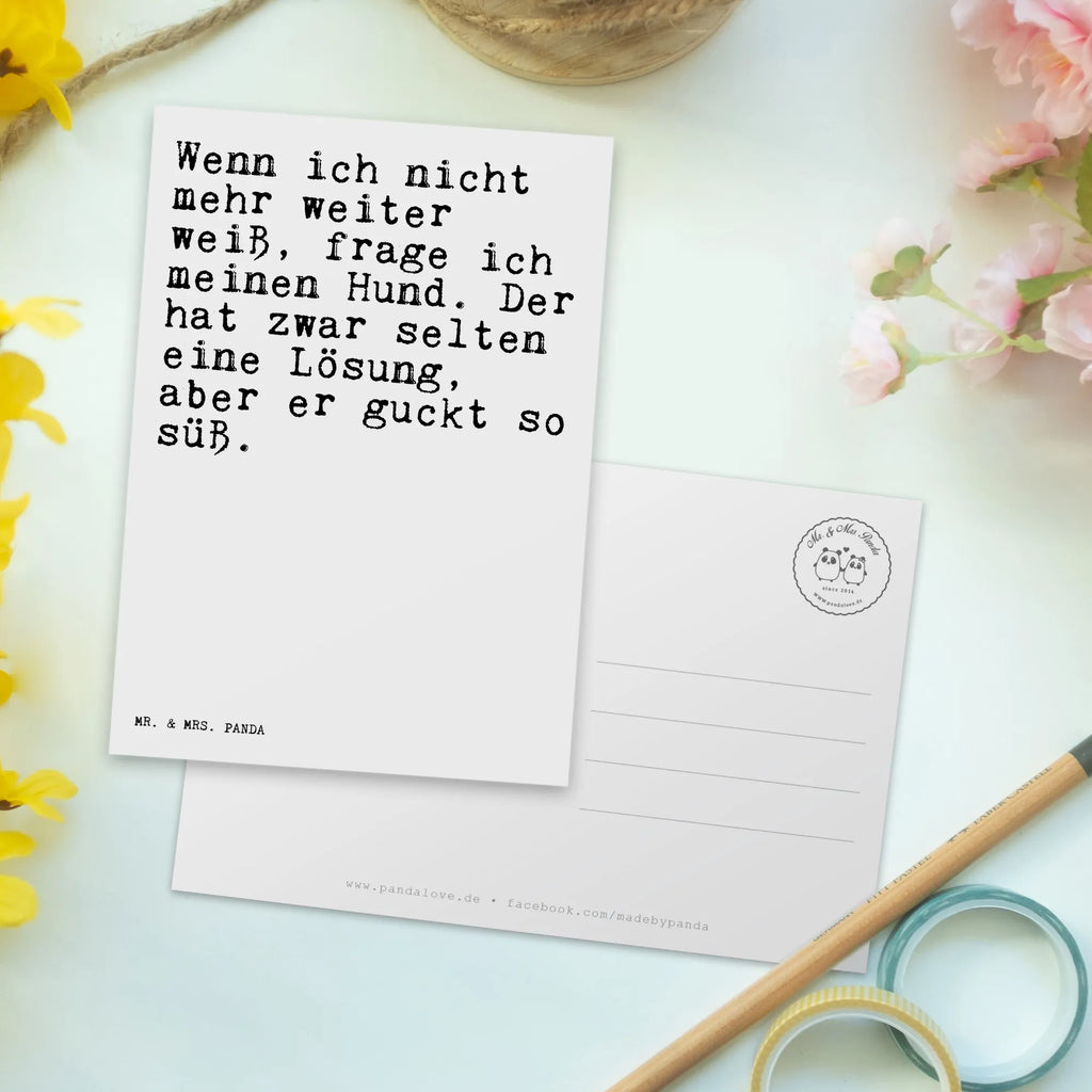 Postkarte Sprüche und Zitate Wenn ich nicht mehr weiter weiß, frage ich meinen Hund. Der hat zwar selten eine Lösung, aber er guckt so süß. Postkarte, Karte, Geschenkkarte, Grußkarte, Einladung, Ansichtskarte, Geburtstagskarte, Einladungskarte, Dankeskarte, Ansichtskarten, Einladung Geburtstag, Einladungskarten Geburtstag, Spruch, Sprüche, lustige Sprüche, Weisheiten, Zitate, Spruch Geschenke, Spruch Sprüche Weisheiten Zitate Lustig Weisheit Worte