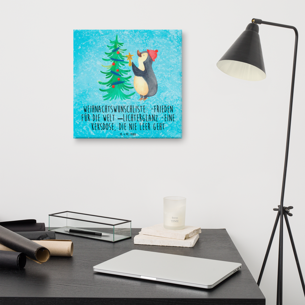 Leinwand Bild Pinguin Weihnachtsbaum Leinwand, Bild, Kunstdruck, Wanddeko, Dekoration, Winter, Weihnachten, Weihnachtsdeko, Nikolaus, Advent, Heiligabend, Wintermotiv, Pinguin