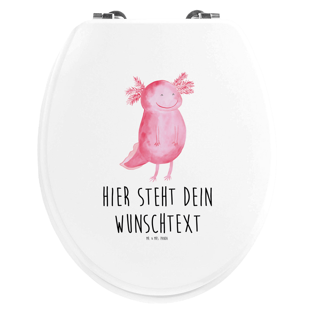 Personalisierter WC Sitz Motiv Axolotl glücklich Personalisierte Klobrille, Personalisierter Klodeckel, Personalisierter Toilettendeckel, Personalisierter WC-Sitz, Toilettendeckel mit Namen, WC Sitz mit Namen, Axolotl, Molch, Axolot, Schwanzlurch, Lurch, Lurche, Motivation, gute Laune