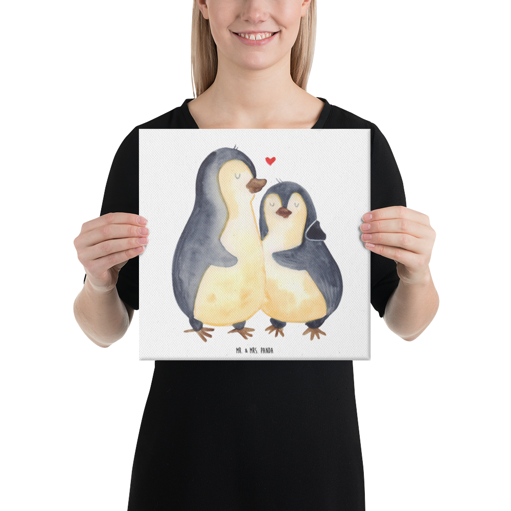 Leinwand Bild Pinguin umarmend Leinwand, Bild, Kunstdruck, Wanddeko, Dekoration, Pinguin, Liebe, Liebespaar, Liebesbeweis, Liebesgeschenk, Verlobung, Jahrestag, Hochzeitstag, Hochzeit, Hochzeitsgeschenk