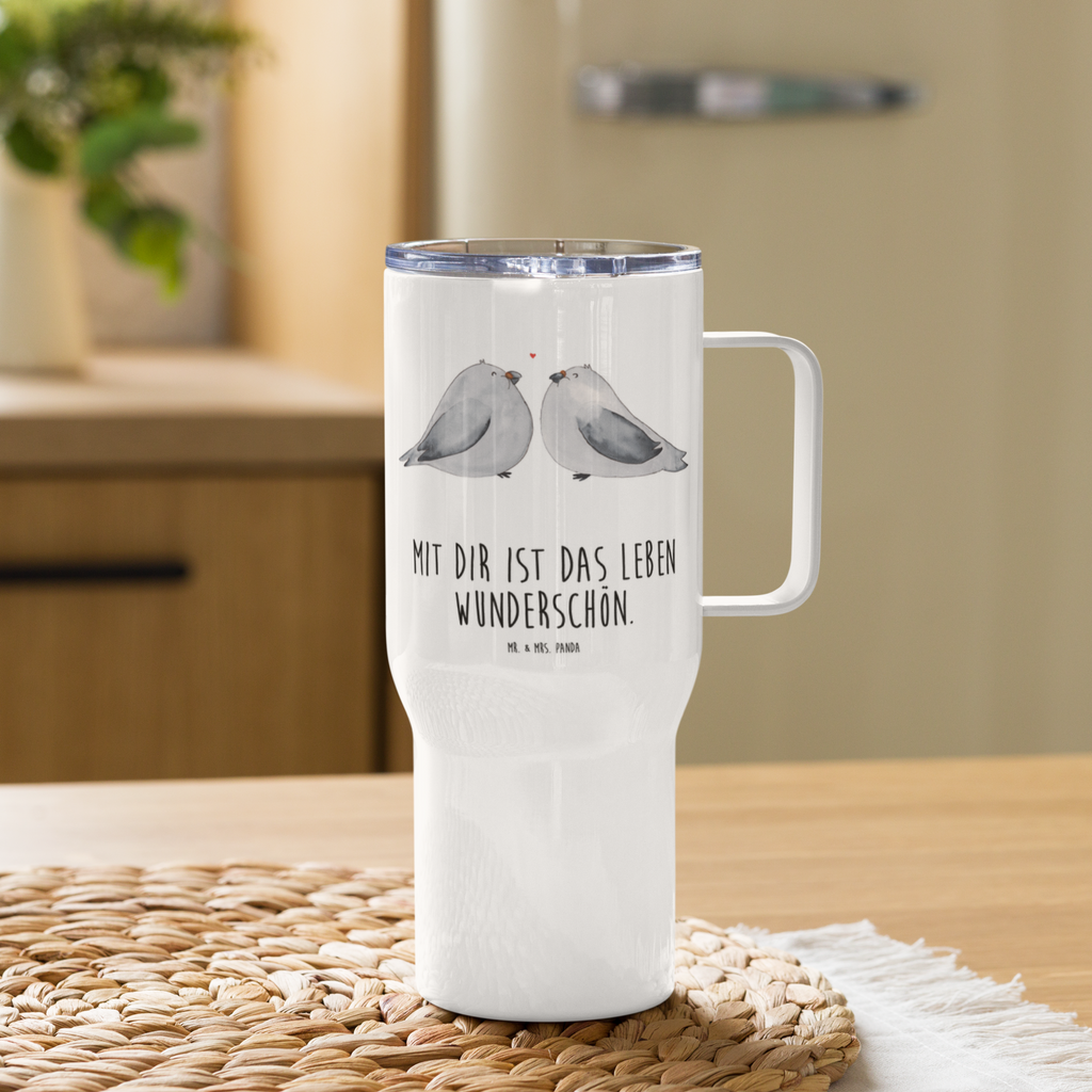 XXL Thermobecher Turteltauben Liebe Thermobecher, XL Thermobecher, Reisebecher, XL Reisetasse, Großer Thermobecher, Autobecher, Jumbo Becher, Liebe, Partner, Freund, Freundin, Ehemann, Ehefrau, Heiraten, Verlobung, Heiratsantrag, Liebesgeschenk, Jahrestag, Hocheitstag, Turteltauben, Turteltäubchen, Tauben, Verliebt, Verlobt, Verheiratet, Geschenk Freundin, Geschenk Freund, Liebesbeweis, Hochzeitstag, Geschenk Hochzeit