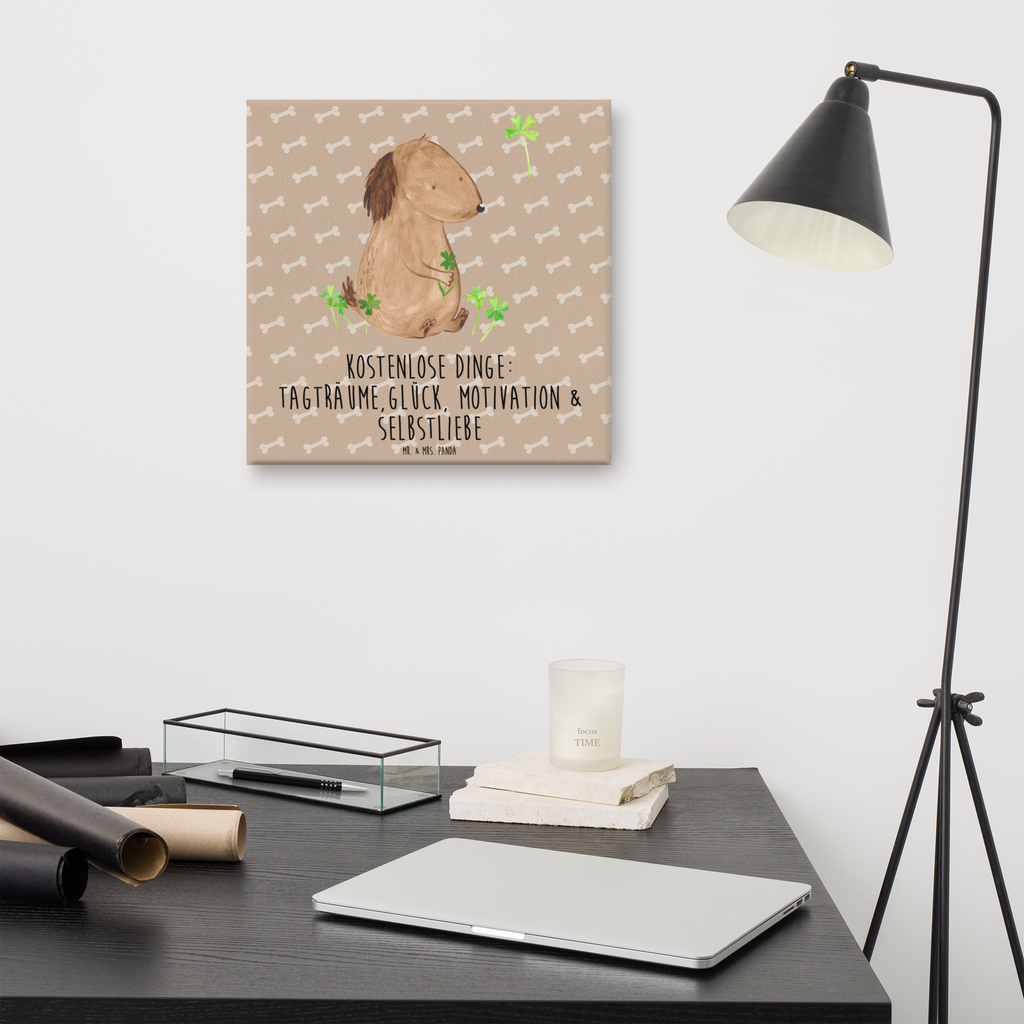 Leinwand Bild Hund Kleeblatt Leinwand, Bild, Kunstdruck, Wanddeko, Dekoration, Hund, Hundemotiv, Haustier, Hunderasse, Tierliebhaber, Hundebesitzer, Sprüche, Kleeblatt, Glück, Tagträume, Motivation, Neuanfang, Geschenk, Glücksbringer, Selbstliebe, Achtsamkeit