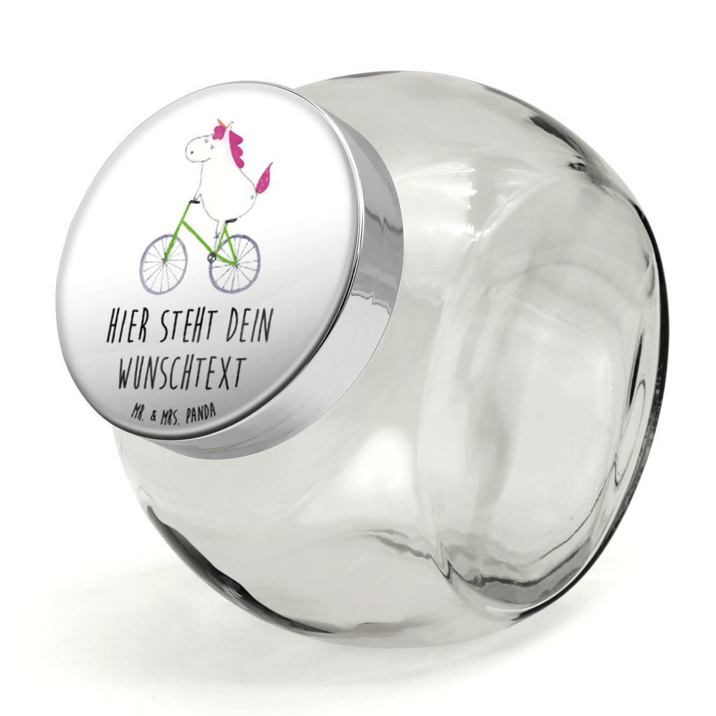 Personalisiertes Bonbonglas Einhorn Radfahrer Vorratsdose, Vorratsbehälter, Süßigkeitenglas, Süßigkeitendose, Kaffeedose, Müslidose, Teedose, Keksbehälter, Keksedose, Glasdose, Glasbälter, Vorratsglas, Küchenbehälter, Aufbewahrungsdose, Aufbewahungsglas, Gewürzdose, Küchenorganizer, Snackdose, Einhorn, Einhörner, Einhorn Deko, Pegasus, Unicorn, Radfahren, Radfahrer, Rad, Bike, Feenstaub, Konfetti, Luxusproblem, Kummer, Liebeskummer