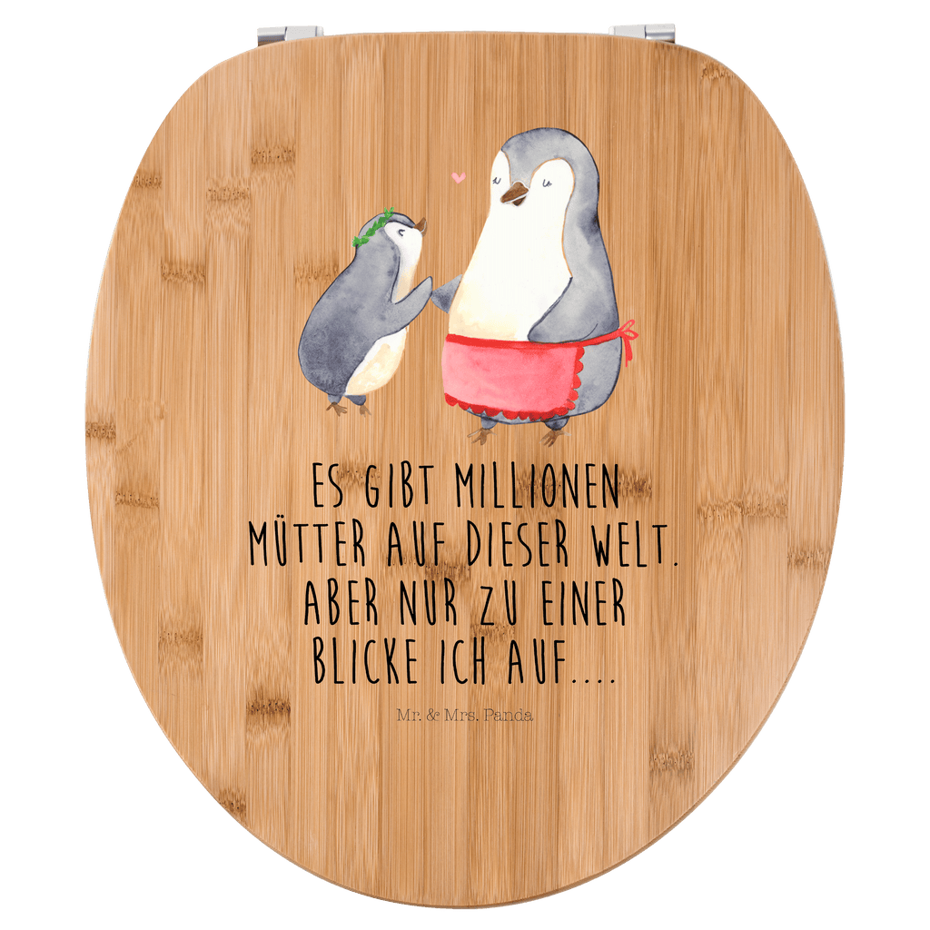 Motiv WC Sitz Pinguin mit Kind Klobrille, Klodeckel, Toilettendeckel, WC-Sitz, Toilette, Familie, Vatertag, Muttertag, Bruder, Schwester, Mama, Papa, Oma, Opa, Geschenk, Mami, Mutti, Mutter, Geburststag