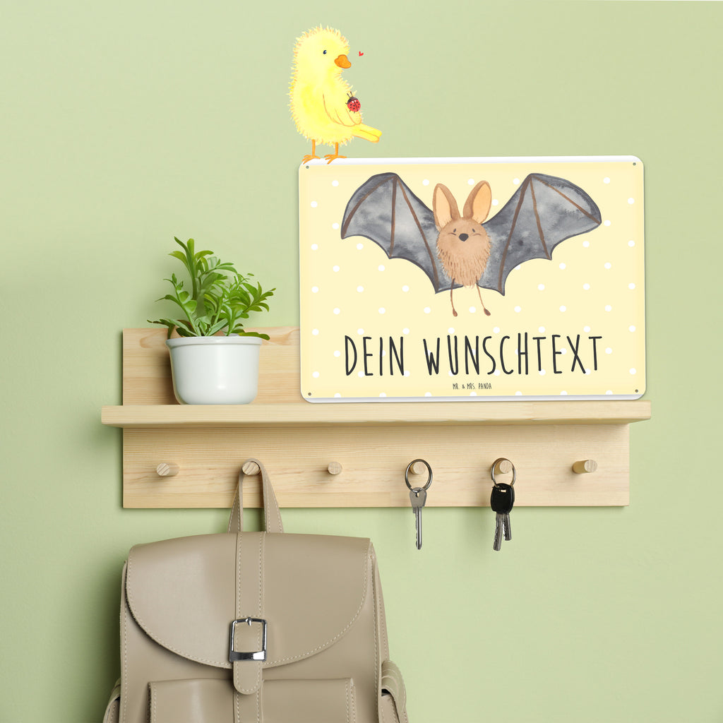 Personalisiertes Blechschild Fledermaus Flügel Blechschild, Metallschild, Geschenk Schild, Schild, Magnet-Metall-Schild, Deko Schild, Wandschild, Wand-Dekoration, Türschild, Tiermotive, Gute Laune, lustige Sprüche, Tiere