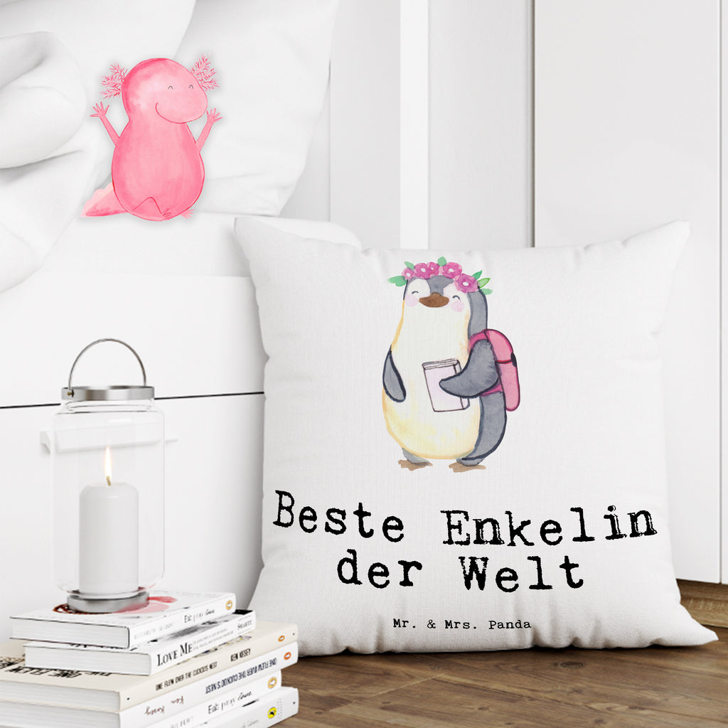 40x40 Kissen Pinguin Beste Enkelin der Welt Kissenhülle, Kopfkissen, Sofakissen, Dekokissen, Motivkissen, für, Dankeschön, Geschenk, Schenken, Geburtstag, Geburtstagsgeschenk, Geschenkidee, Danke, Bedanken, Mitbringsel, Freude machen, Geschenktipp, Enkelin, Enkelkind, Enkeltochter, Oma, Opa, Kind von Tochter, Kind von Sohn, Großtochter, Taufe