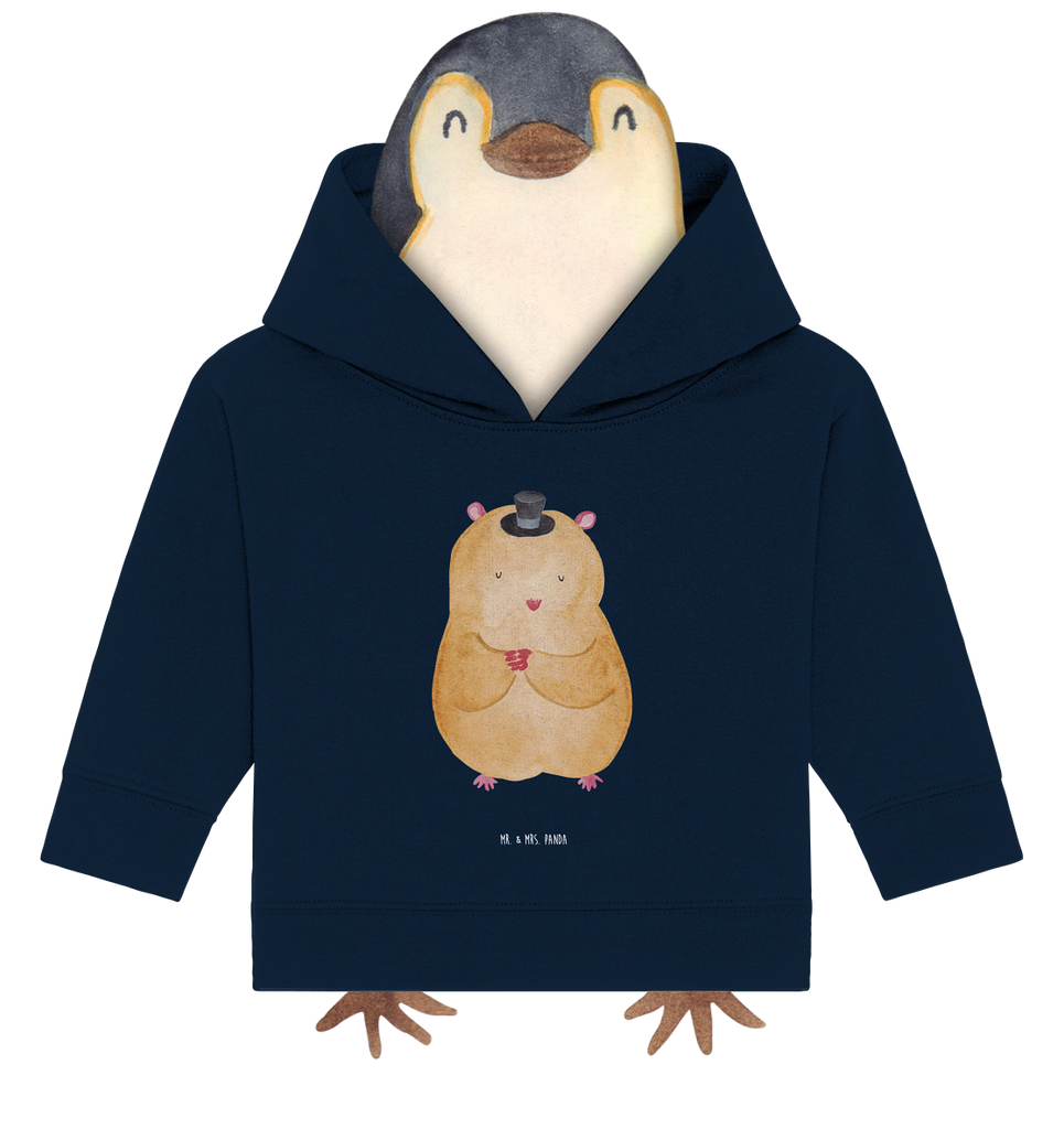 Organic Baby Hoodie Hamster Hut Baby Kapuzenshirt, Baby Kapuzensweatshirt, Baby Hoodie, Baby Pullover, Tiermotive, Gute Laune, lustige Sprüche, Tiere, Hamster, Hut, Magier, Zylinder, Zwerghamster, Zauberer