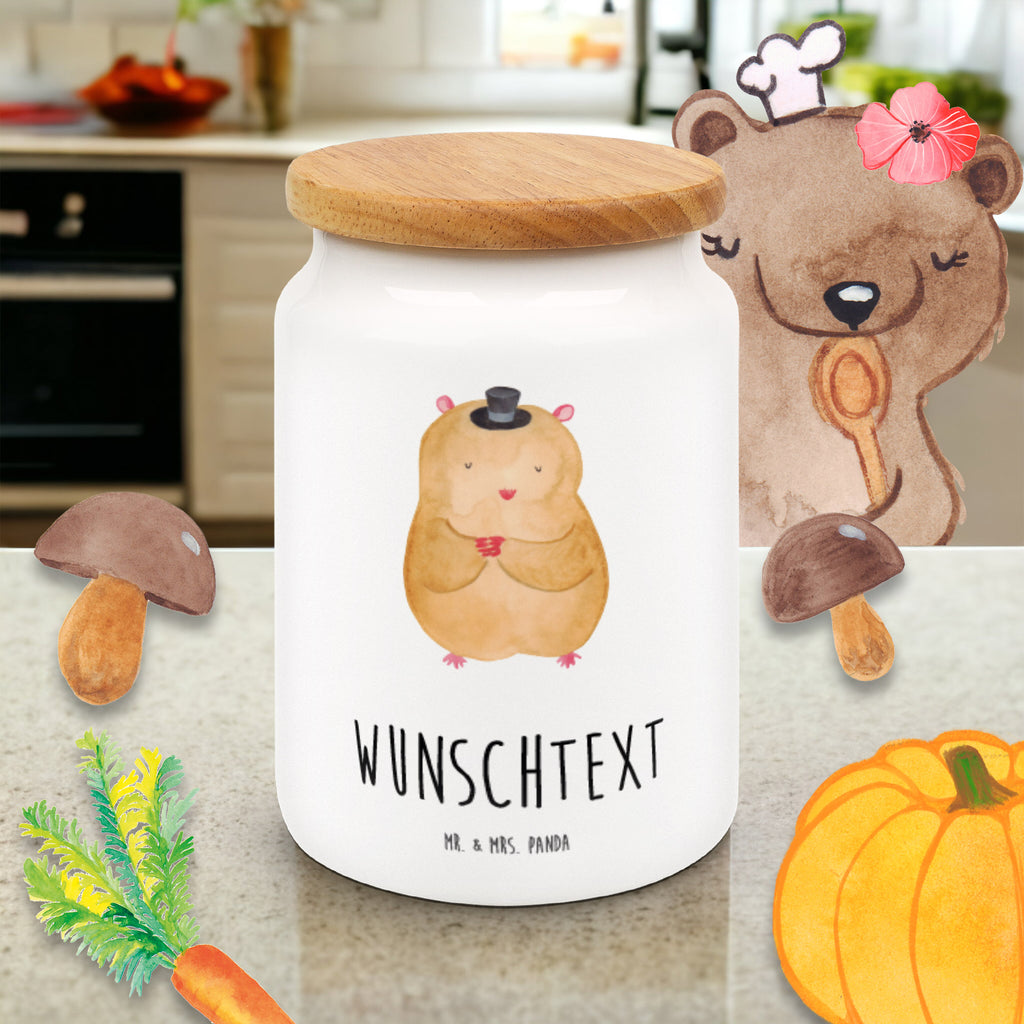 Personalisierte Vorratsdose Hamster mit Hut Personalisierte Vorratsdose, Personalisierte Keksdose, Personalisierte Keramikdose, Personalisierte Leckerlidose, Personalisierte Dose, Personalisierter Vorratsbehälter, Personalisierte Aufbewahrungsdose, Tiermotive, Gute Laune, lustige Sprüche, Tiere, Hamster, Hut, Magier, Zylinder, Zwerghamster, Zauberer