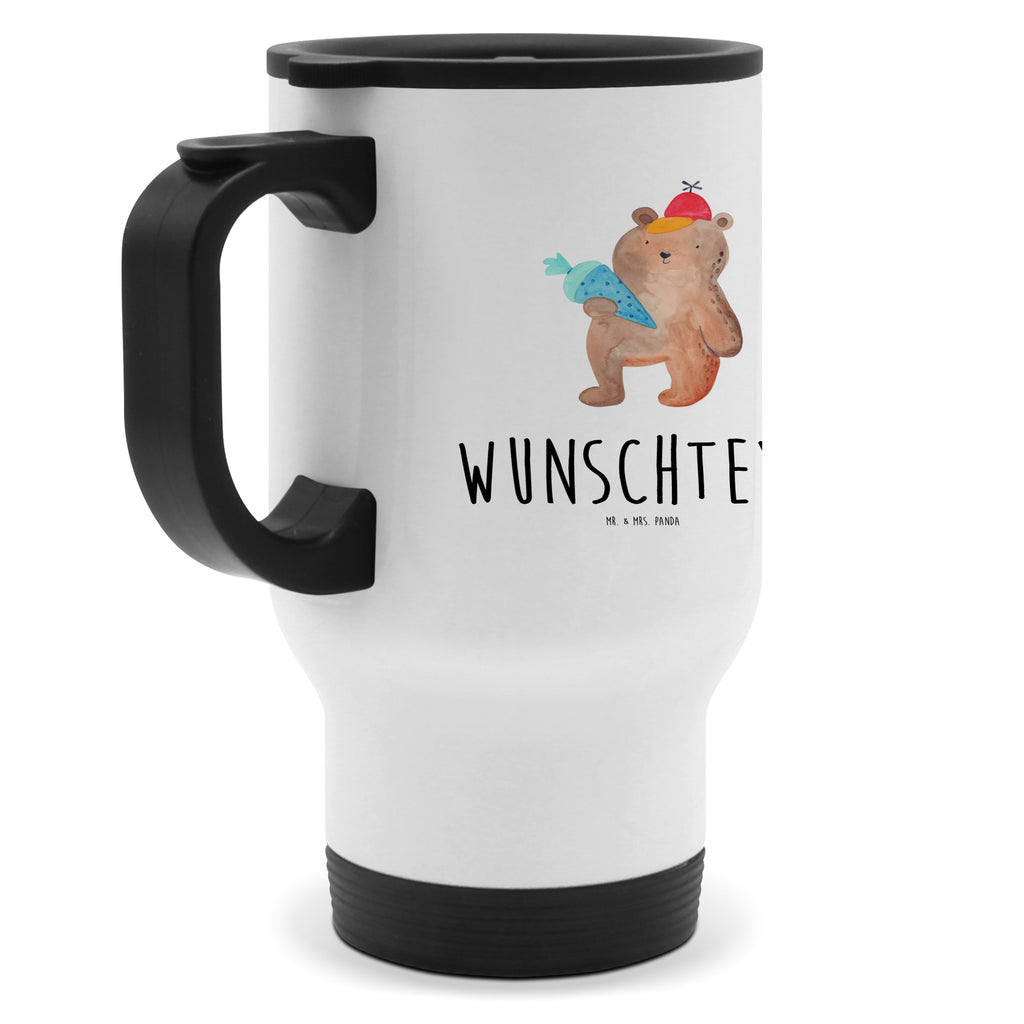 Personalisierter Thermobecher Bär mit Schultüte Personalisierter Thermobecher, Personalisierter To Go Becher, Personalisierte Thermotasse, Personalisierter Kaffeebecher, Personalisierter Isolierbecher, Thermobecher personalisieren, Thermobecher mit Namen, Thermobecher selbst gestalten, Wunschname, Spülmaschinenfest, Bedrucken, Isolierbecher mit Namen, Isolierbecher selbst gestalten, Thermotasse personalisieren, Thermotasse mit Namen, Bär, Teddy, Teddybär, Bär Motiv, Schultüte, Erster Schultag Geschenk, Einschulung Geschenk, Schule Geschenk, Grundschule, Schulanfang, Schulbeginn