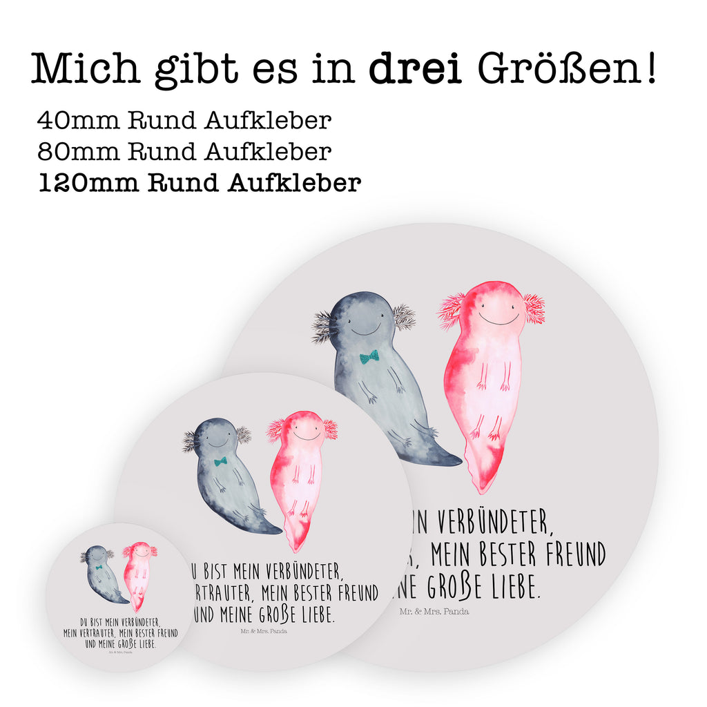 Rund Aufkleber Axolotl Freundin Sticker, Aufkleber, Etikett, Axolotl, Molch, Axolot, Schwanzlurch, Lurch, Lurche, Liebe, große Liebe, Liebesbeweis, Freund, Verlobter, Ehemann, Jahrestag, Valentinstag