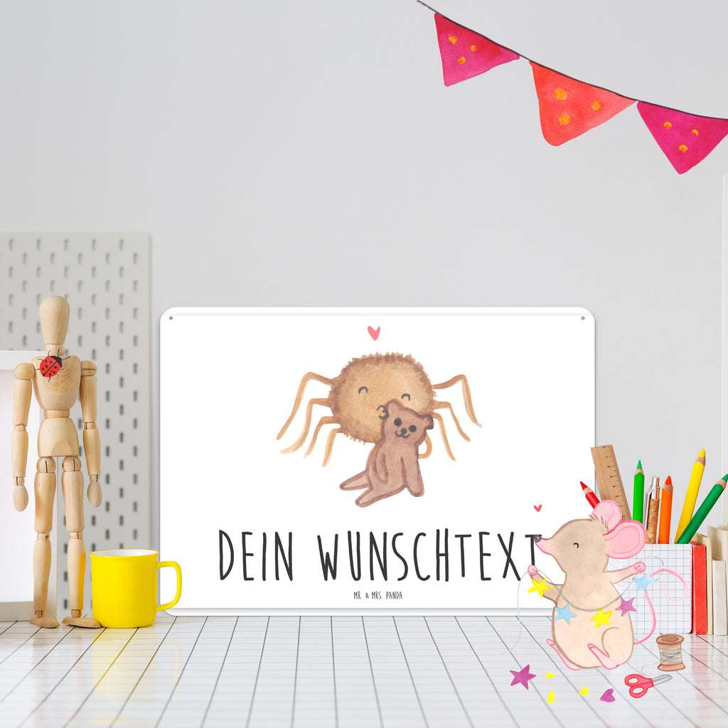 Personalisiertes Blechschild Spinne Agathe Teddy Blechschild, Metallschild, Geschenk Schild, Schild, Magnet-Metall-Schild, Deko Schild, Wandschild, Wand-Dekoration, Türschild, Spinne Agathe, Spinne, Agathe, Videos, Merchandise, Freundschaft, Liebesgeschenk, Verliebt, Liebesbeweis, Teddy, Treue, Miteinander, Dankeschön