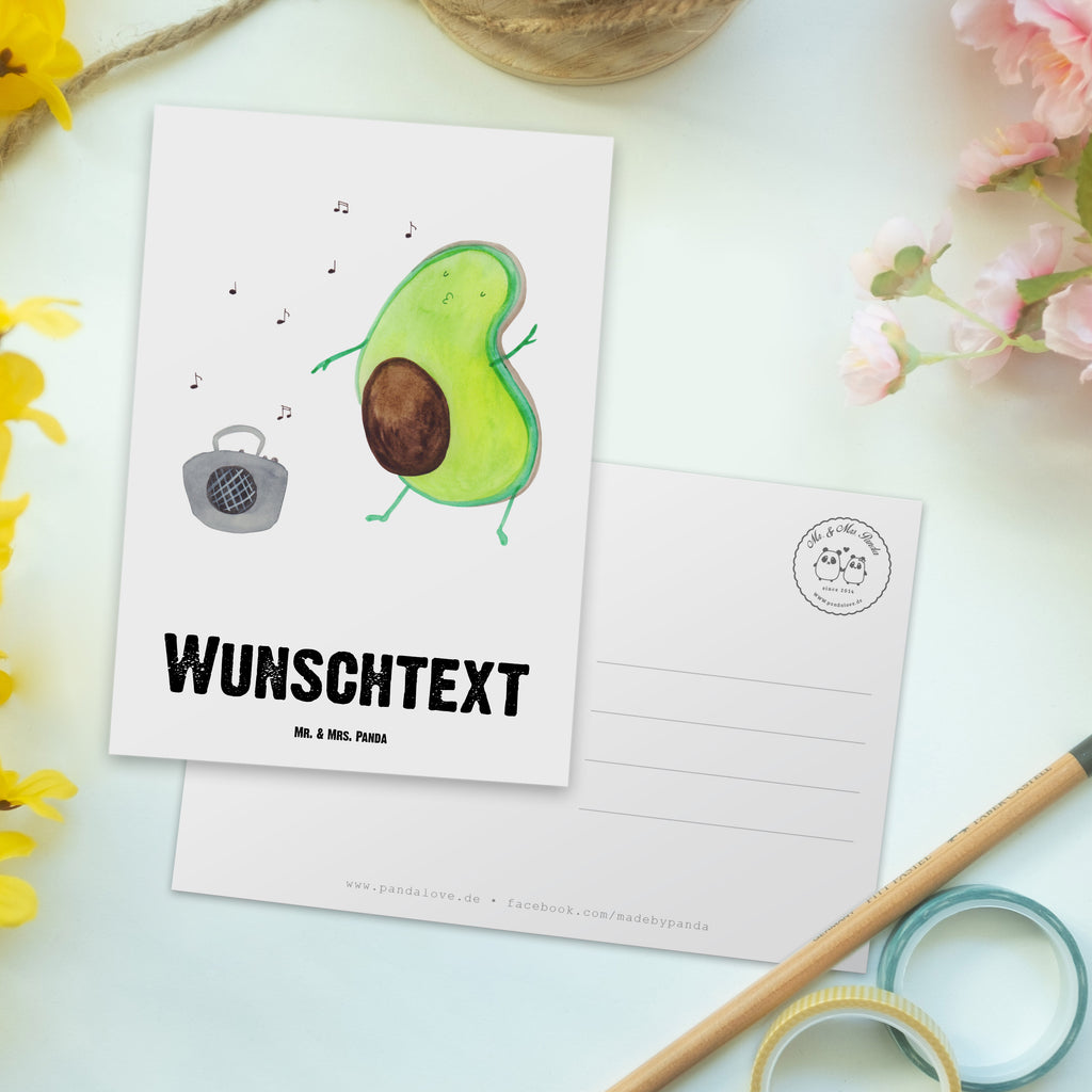 Personalisierte Postkarte Avocado tanzt Postkarte mit Namen, Postkarte bedrucken, Postkarte mit Wunschtext, Postkarte personalisierbar, Geschenkkarte mit Namen, Grußkarte mit Namen, Karte mit Namen, Einladung mit Namen, Ansichtskarte mit Namen, Geschenkkarte mit Wunschtext, Grußkarte mit Wunschtext, Karte mit Wunschtext, Einladung mit Wunschtext, Ansichtskarte mit Wunschtext, Avocado, Veggie, Vegan, Gesund