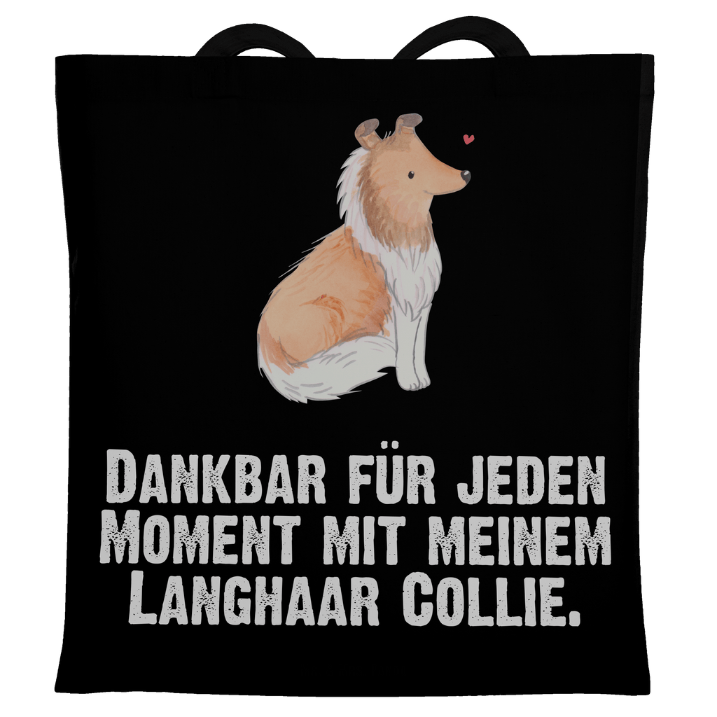 Tragetasche Langhaar Collie Moment Beuteltasche, Beutel, Einkaufstasche, Jutebeutel, Stoffbeutel, Hund, Hunderasse, Rassehund, Hundebesitzer, Geschenk, Tierfreund, Schenken, Welpe, Langhaar Collie, britischer Hütehund