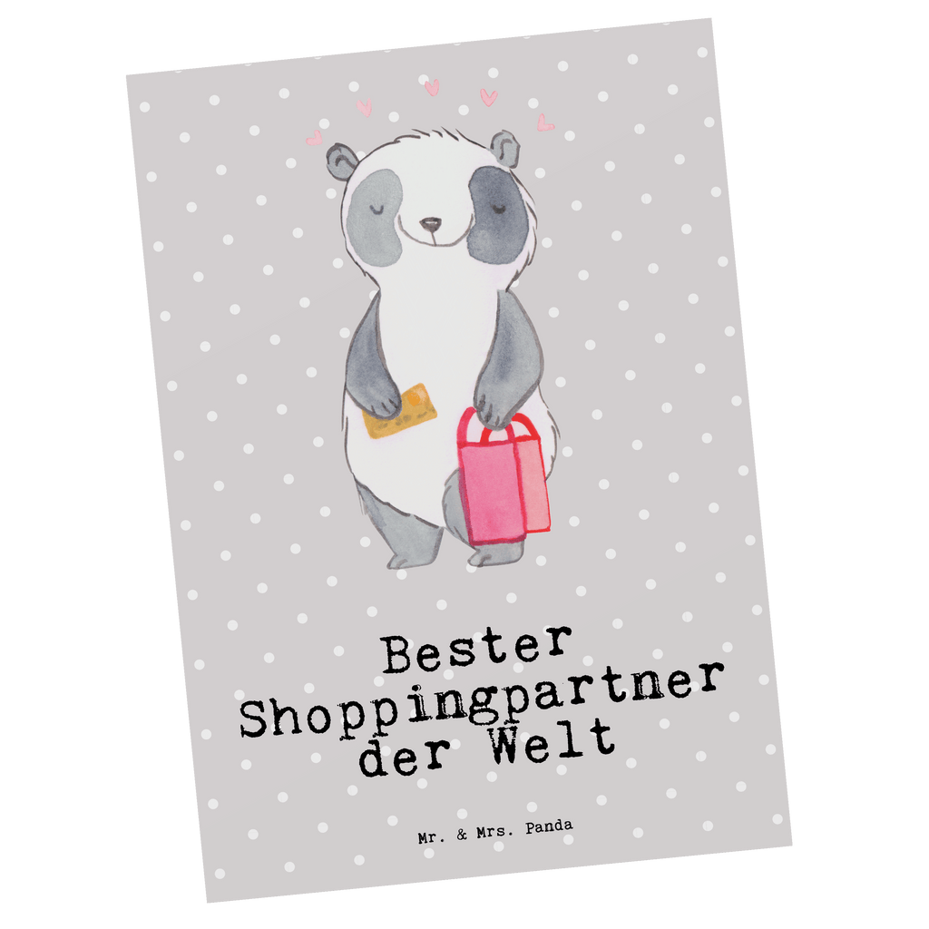 Postkarte Panda Bester Shoppingpartner der Welt Postkarte, Karte, Geschenkkarte, Grußkarte, Einladung, Ansichtskarte, Geburtstagskarte, Einladungskarte, Dankeskarte, Ansichtskarten, Einladung Geburtstag, Einladungskarten Geburtstag, für, Dankeschön, Geschenk, Schenken, Geburtstag, Geburtstagsgeschenk, Geschenkidee, Danke, Bedanken, Mitbringsel, Freude machen, Geschenktipp, Shoppingpartner, Shoppen, Begleitung, Partner, Freundin, Freund, bff, Shopping, Einkaufen, Shopping-Queen, Queen, Bester