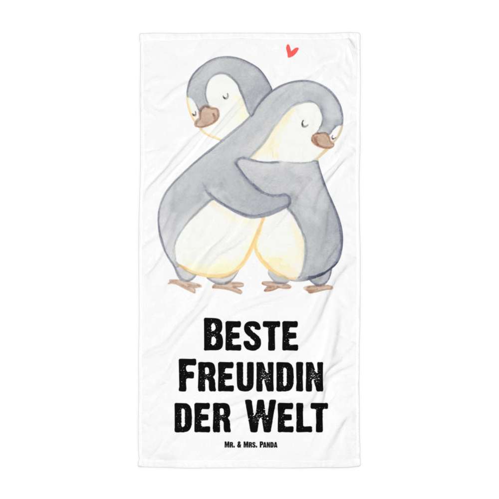 XL Badehandtuch Pinguin Beste Freundin der Welt Handtuch, Badetuch, Duschtuch, Strandtuch, Saunatuch, für, Dankeschön, Geschenk, Schenken, Geburtstag, Geburtstagsgeschenk, Geschenkidee, Danke, Bedanken, Mitbringsel, Freude machen, Geschenktipp, Freundin, beste Freundin, Ehefrau, Frau, bae, bff, Freundinnen, Jahrestag, Freundschaft. Liebste, beste, Spruch