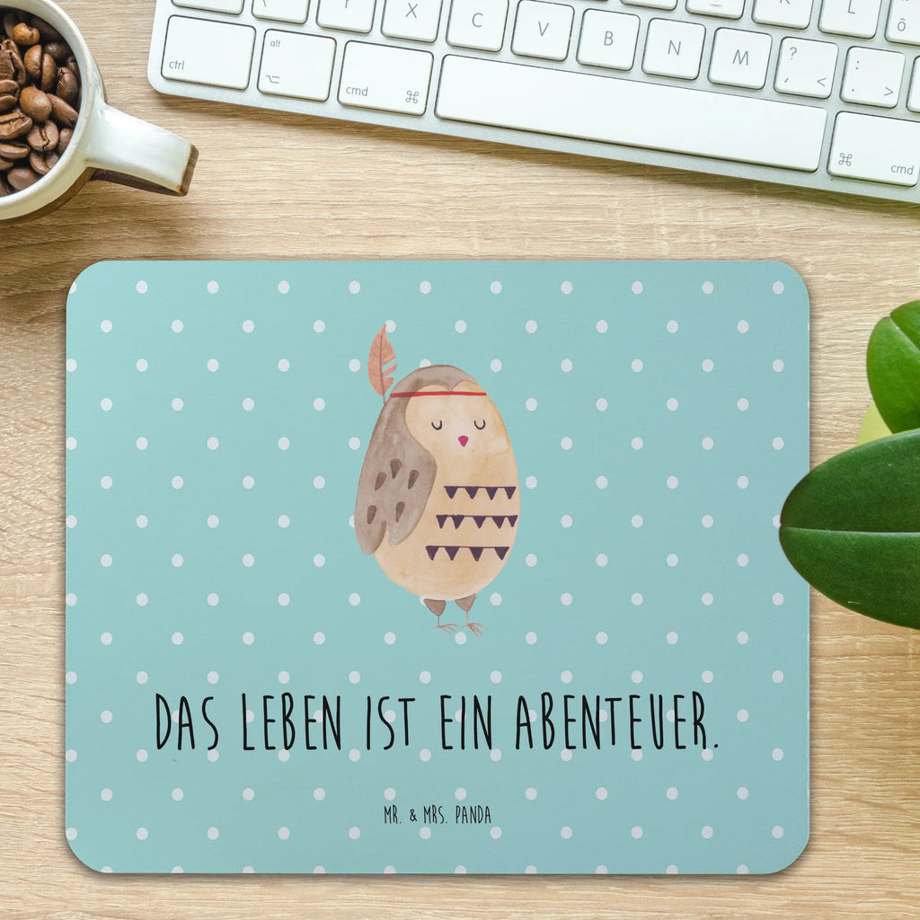 Mauspad Eule Federschmuck Mousepad, Computer zubehör, Büroausstattung, PC Zubehör, Arbeitszimmer, Mauspad, Einzigartiges Mauspad, Designer Mauspad, Mausunterlage, Mauspad Büro, Eule, Eule Deko, Owl, Das Leben ist ein Abenteuer, Reisespruch, Federschmuck, Dekoration