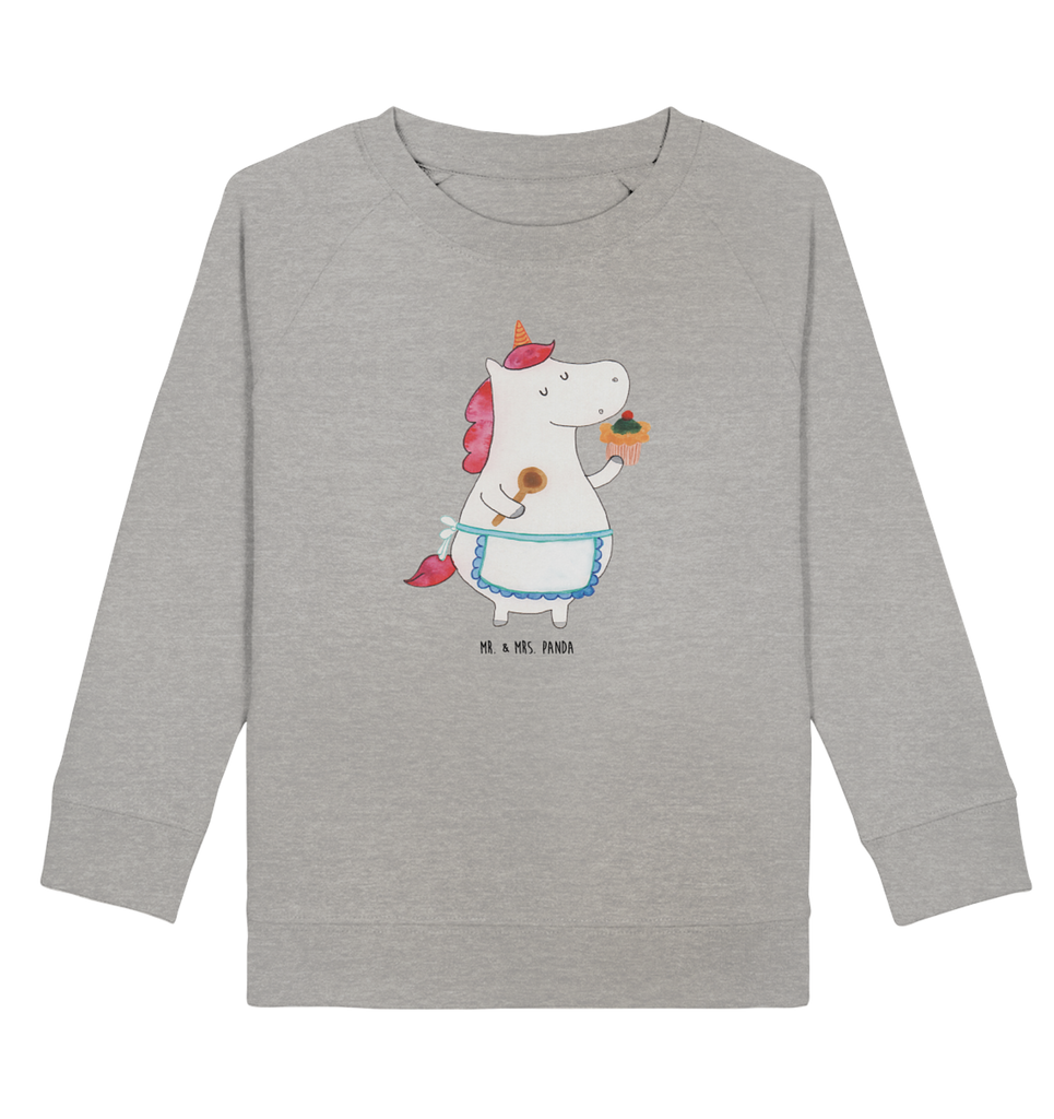 Organic Kinder Pullover Einhorn Küchenfee Kinder Pullover, Kinder Sweatshirt, Jungen, Mädchen, Einhorn, Einhörner, Einhorn Deko, Pegasus, Unicorn, backen, Muffin, Motivation, Träumer, träumen, Bäckerin, Hobbykoch, Koch, Torte, Kuchen