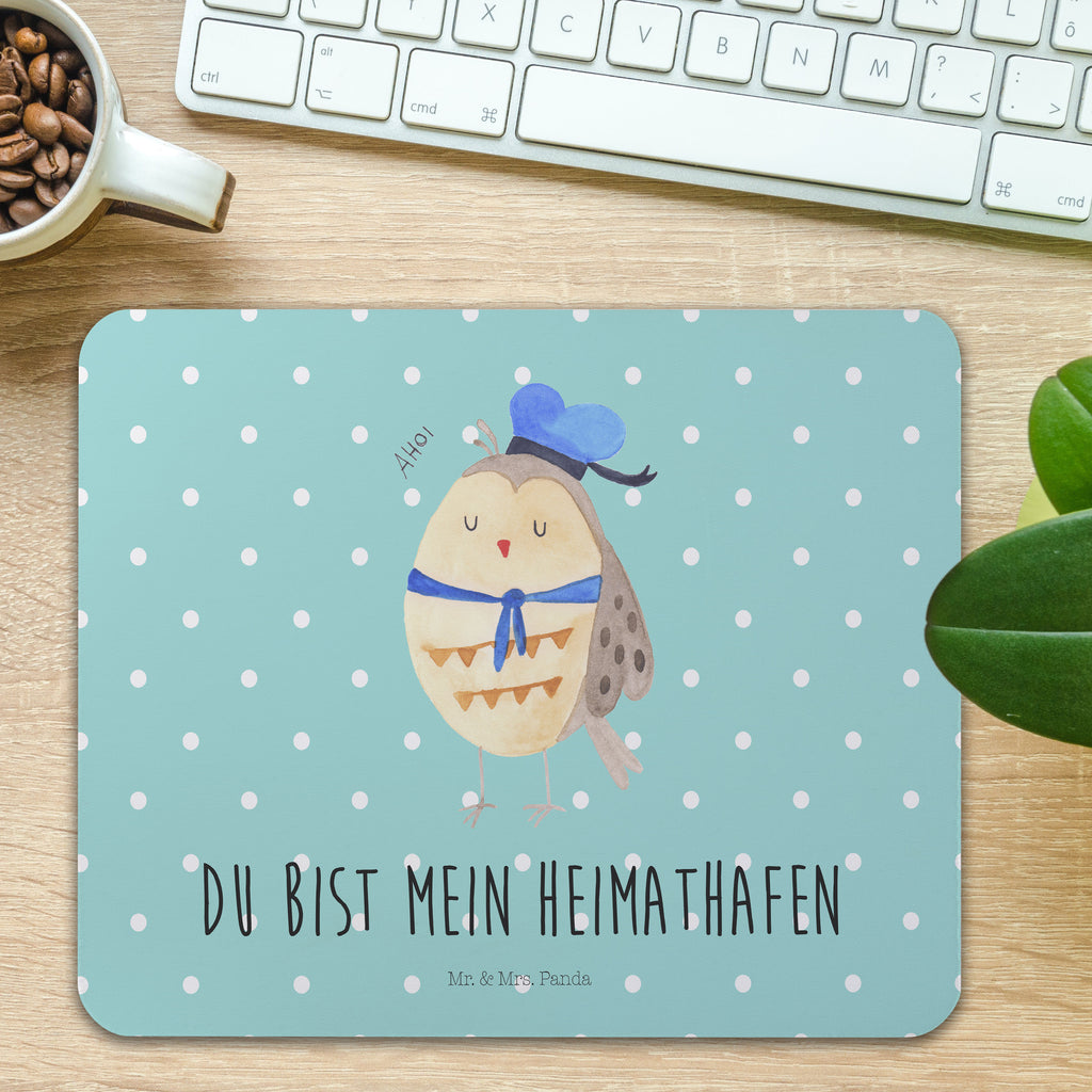 Mauspad Eule Matrose Mousepad, Computer zubehör, Büroausstattung, PC Zubehör, Arbeitszimmer, Mauspad, Einzigartiges Mauspad, Designer Mauspad, Mausunterlage, Mauspad Büro, Eule, Eule Spruch, Eule Deko, Owl, Wortspiel lustig, Matrose, Freundin, Ehe, Seefahrer, Heimathafen, Hochzeitstag Geschenk