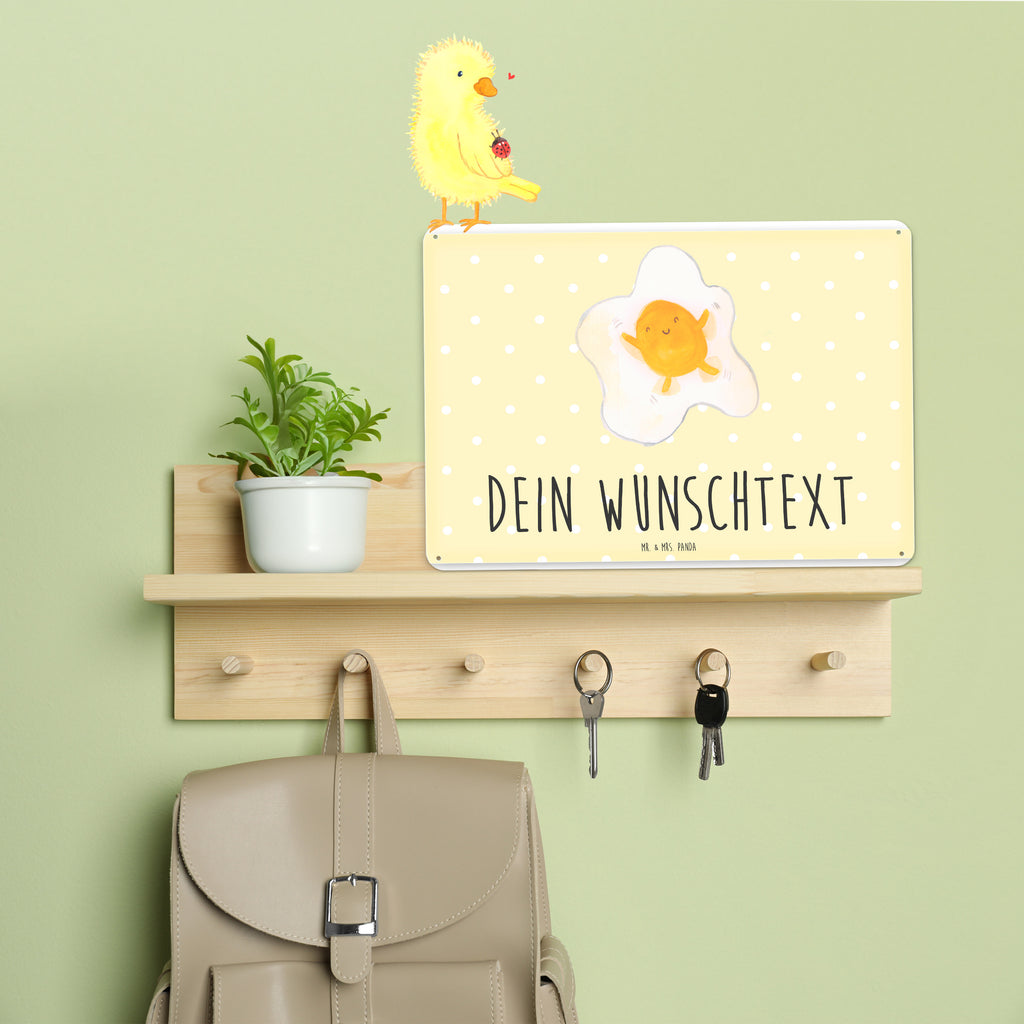 Personalisiertes Blechschild Spiegelei Ei Blechschild, Metallschild, Geschenk Schild, Schild, Magnet-Metall-Schild, Deko Schild, Wandschild, Wand-Dekoration, Türschild, Tiermotive, Gute Laune, lustige Sprüche, Tiere, Ei, Spiegelei, Schön, Tag, Glücklich, Liebe