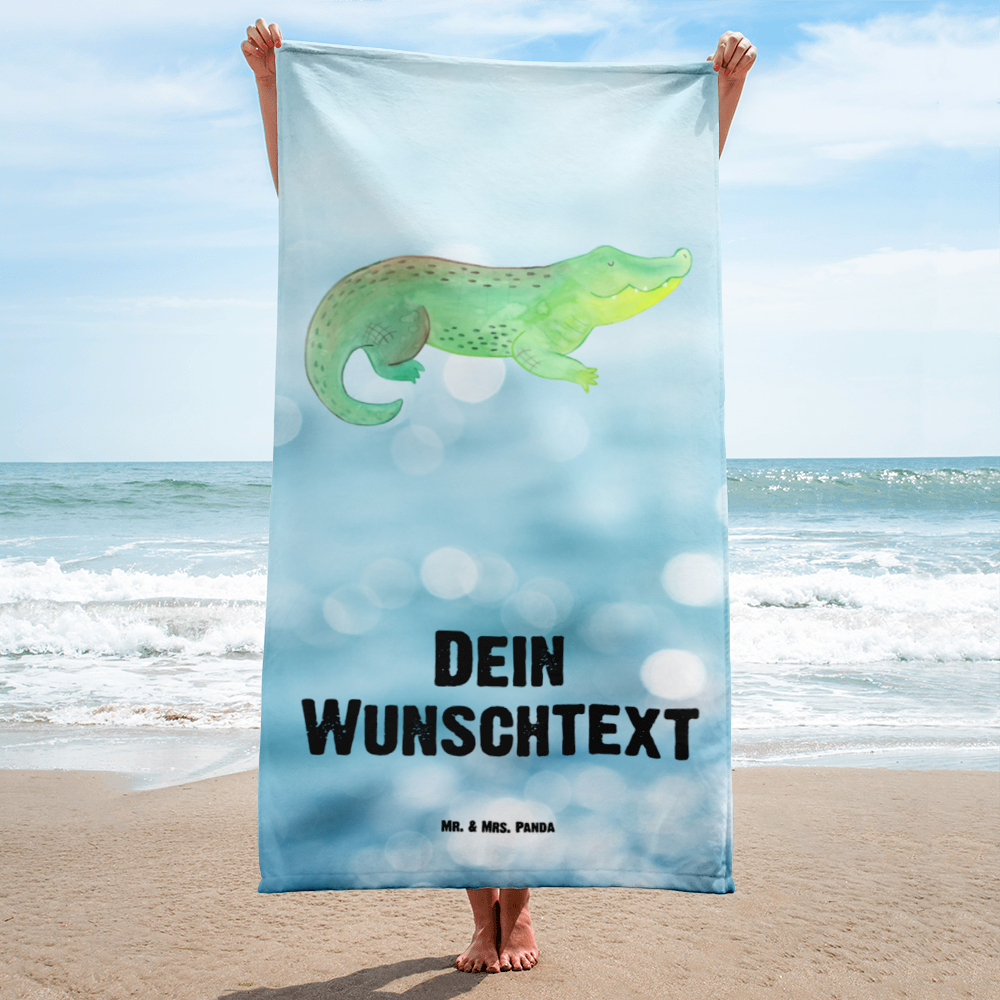 Handtuch mit Namen Krokodil Personalisiertes Badehandtuch, Handtuch personalisiert, Handtuch mit Namen, Badetuch personalisiert, Handtuch bedrucken, Saunatuch mit Namen, Handtuch Geschenk, Meerestiere, Meer, Urlaub, Krokodil, Krokodile, verrückt sein, spontan sein, Abenteuerlust, Reiselust, Freundin, beste Freundin, Lieblingsmensch