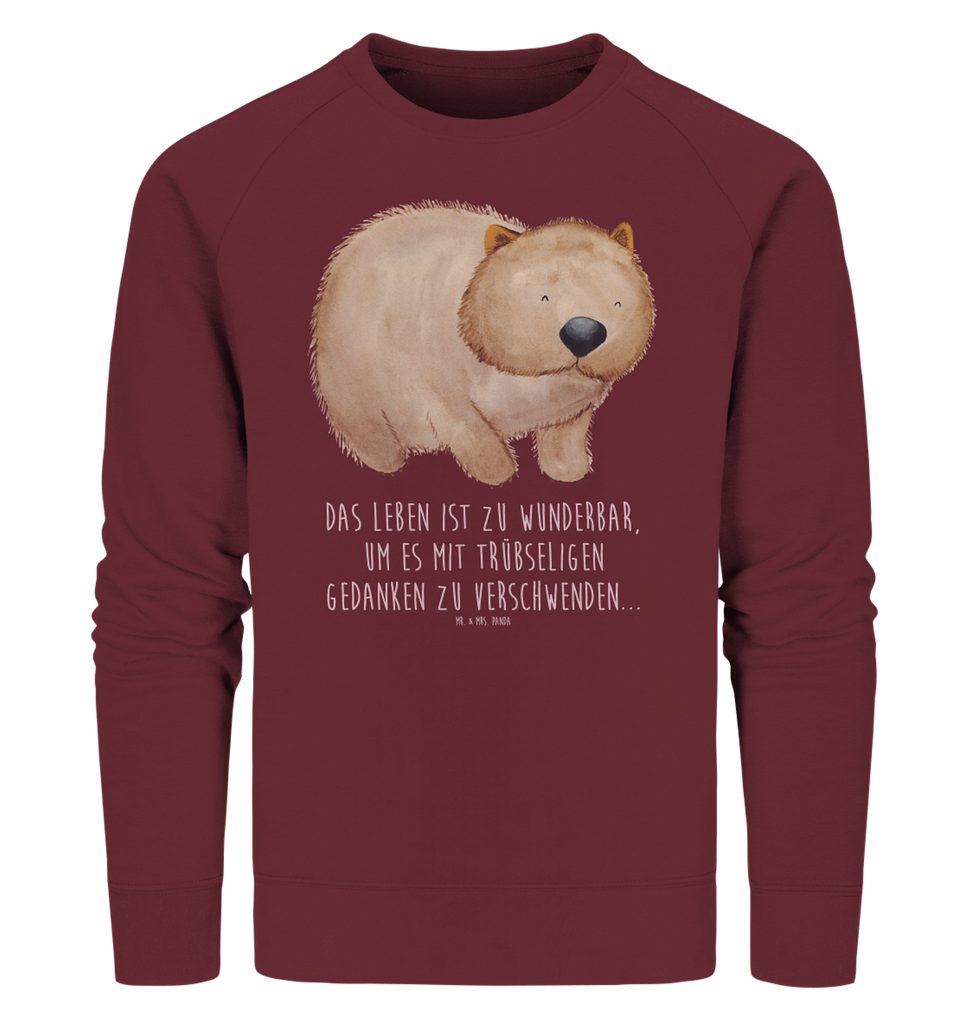 Organic Pullover Wombat Pullover, Pullover Männer, Pullover Frauen, Sweatshirt, Sweatshirt Männer, Sweatshirt Frauen, Unisex, Tiermotive, Gute Laune, lustige Sprüche, Tiere, Wombat, Das Leben ist schön, Motivation, Spruch, Australien