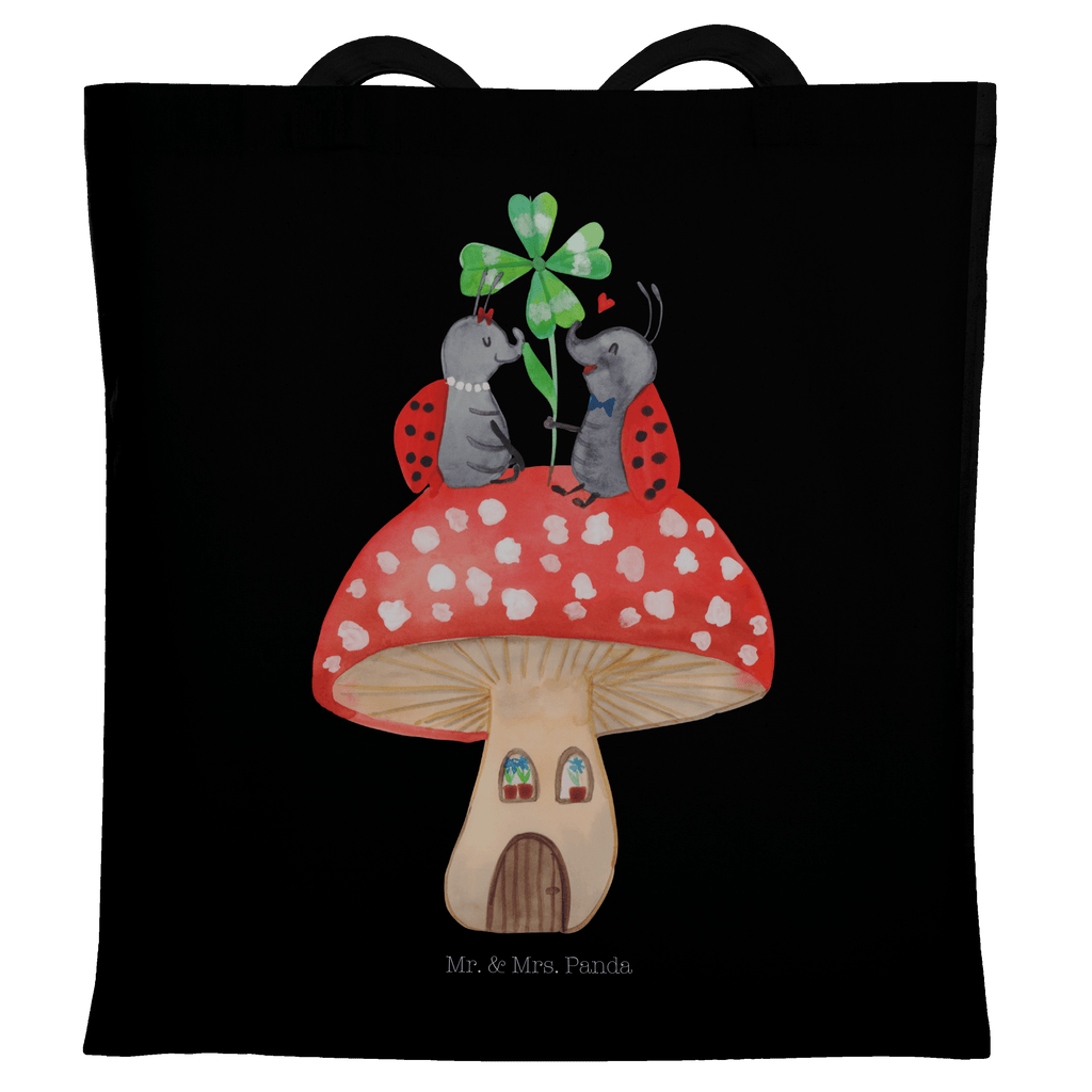 Tragetasche Marienkäfer Paar Fliegenpilz Beuteltasche, Beutel, Einkaufstasche, Jutebeutel, Stoffbeutel, Tasche, Shopper, Umhängetasche, Strandtasche, Schultertasche, Stofftasche, Tragetasche, Badetasche, Jutetasche, Einkaufstüte, Laptoptasche, Tiermotive, Gute Laune, lustige Sprüche, Tiere, Haus, Wohnung, zuhause, Fliegenpilz, Marienkäfer, Fleigenpilzhaus