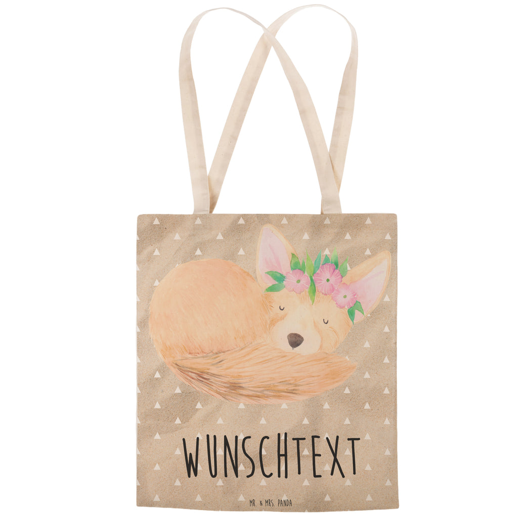 Personalisierte Einkaufstasche Wüstenfuchs Blumenkranz Personalisierte Tragetasche, Personalisierte Tasche, Personalisierter Beutel, Personalisierte Stofftasche, Personalisierte Baumwolltasche, Personalisierte Umhängetasche, Personalisierter Shopper, Personalisierte Einkaufstasche, Personalisierte Beuteltasche, Tragetasche mit Namen, Tasche mit Namen, Beutel mit Namen, Stofftasche mit Namen, Baumwolltasche mit Namen, Umhängetasche mit Namen, Shopper mit Namen, Einkaufstasche mit Namen, Beuteltasche, Wunschtext, Wunschnamen, Personalisierbar, Personalisierung, Afrika, Wildtiere, Wüste, Wüstenfuchs, Blumen, Blumenkranz, Glücklich