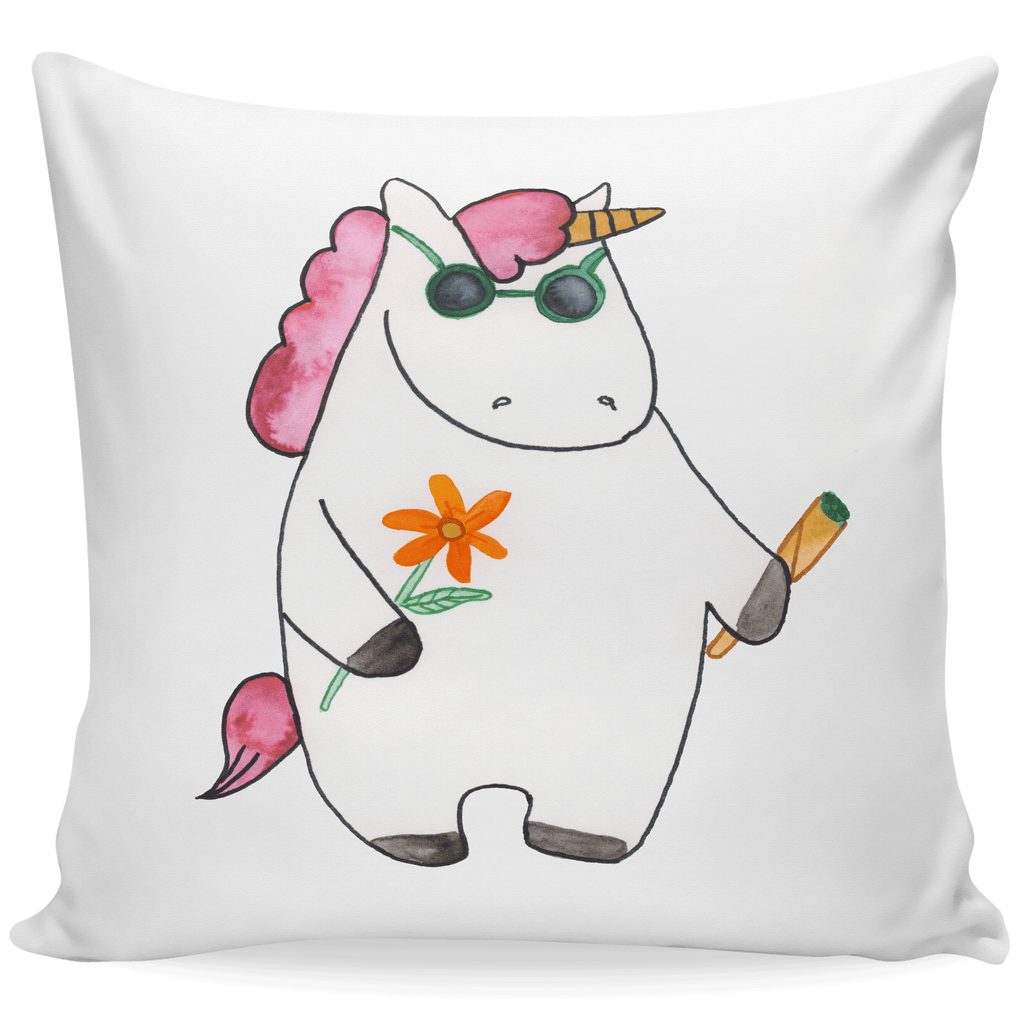 40x40 Kissen Einhorn Woodstock Kissenhülle, Kopfkissen, Sofakissen, Dekokissen, Motivkissen, Einhorn, Einhörner, Einhorn Deko, Pegasus, Unicorn, Kiffen, Joint, Zigarette, Alkohol, Party, Spaß. lustig, witzig, Woodstock