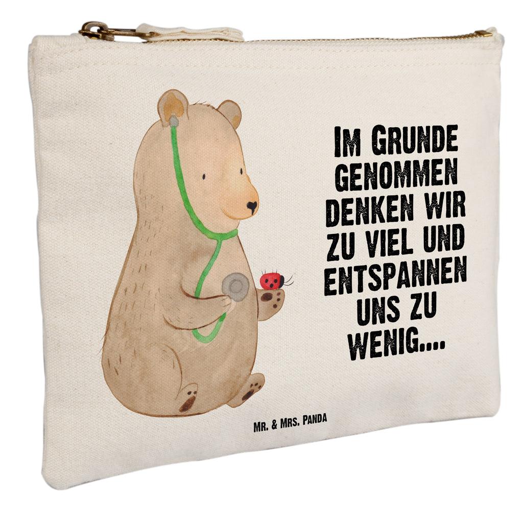 Schminktasche Bär Arzt Schminktasche, Kosmetiktasche, Kosmetikbeutel, Stiftemäppchen, Etui, Federmappe, Makeup, XXL, Schminketui, Kosmetiketui, Schlamperetui, Bär, Teddy, Teddybär, Arzt, Ärztin, Doktor, Professor, Doktorin, Professorin