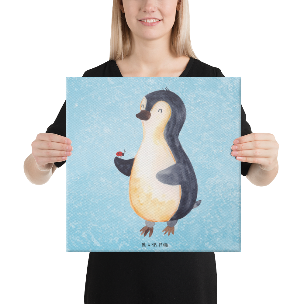 Leinwand Bild Pinguin Marienkäfer Leinwand, Bild, Kunstdruck, Wanddeko, Dekoration, Pinguin, Pinguine, Marienkäfer, Liebe, Wunder, Glück, Freude, Lebensfreude