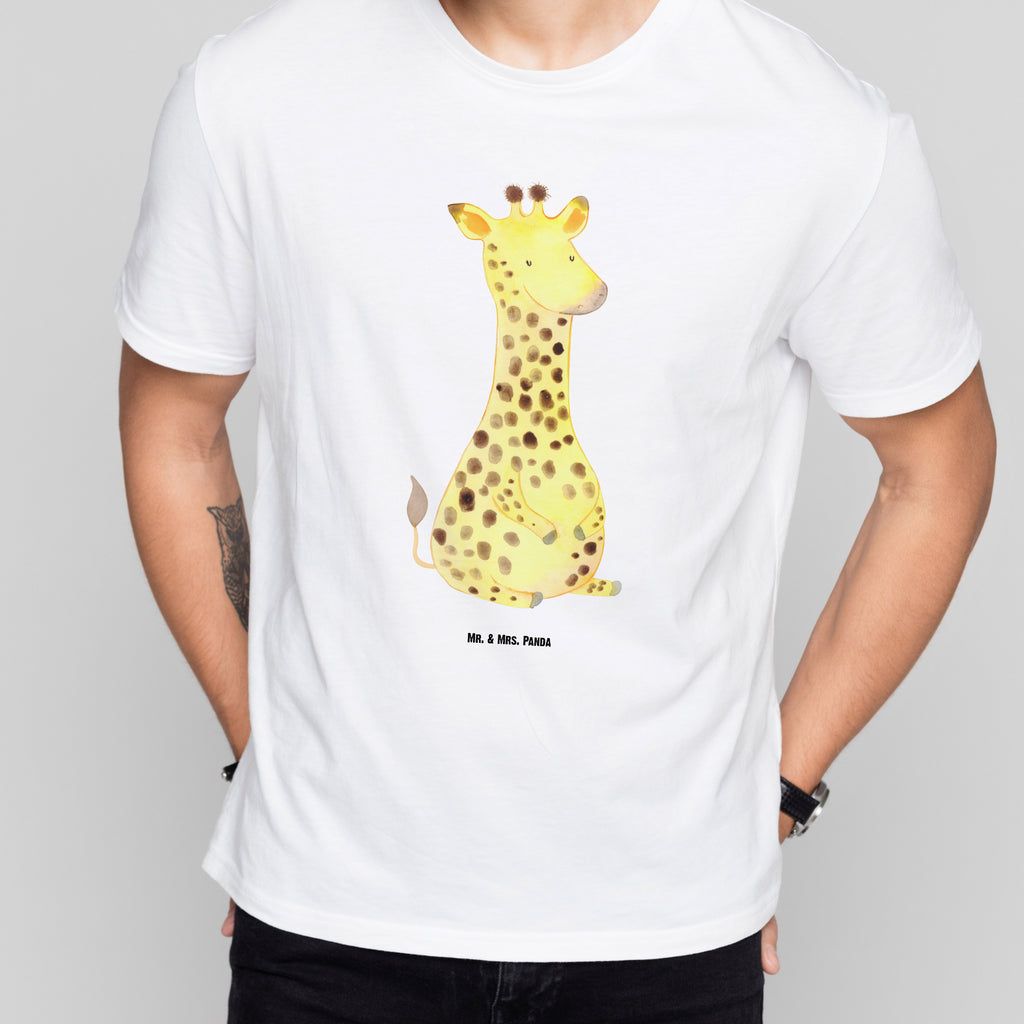 T-Shirt Standard Giraffe Zufrieden T-Shirt, Shirt, Tshirt, Lustiges T-Shirt, T-Shirt mit Spruch, Party, Junggesellenabschied, Jubiläum, Geburstag, Herrn, Damen, Männer, Frauen, Schlafshirt, Nachthemd, Sprüche, Afrika, Wildtiere, Giraffe, Zufrieden, Glück, Abenteuer