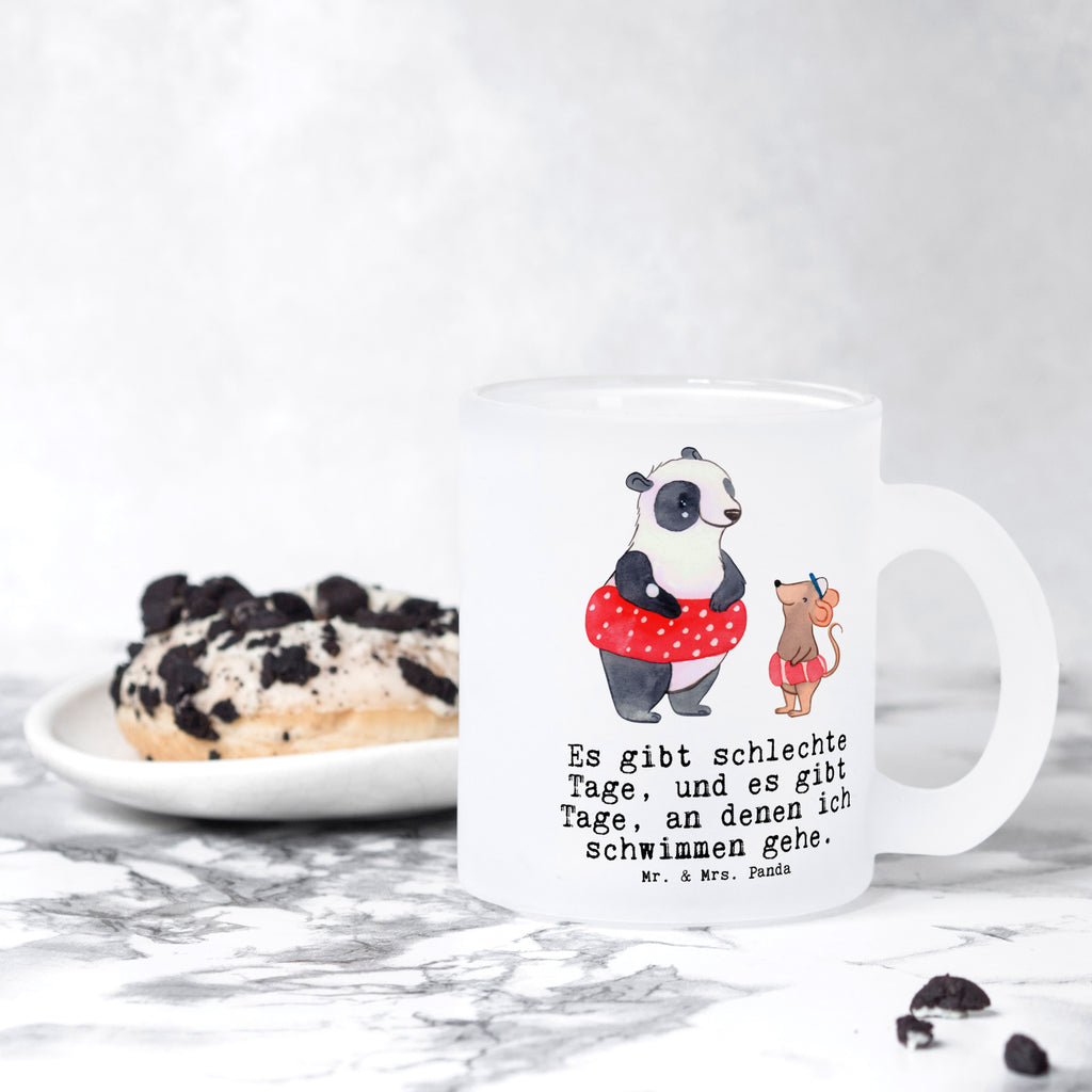 Teetasse Otter Schwimmen Teetasse, Teeglas, Teebecher, Tasse mit Henkel, Tasse, Glas Teetasse, Teetasse aus Glas, Geschenk, Sport, Sportart, Hobby, Schenken, Danke, Dankeschön, Auszeichnung, Gewinn, Sportler, Schwimmen, Schwimmkurs, Wassersport